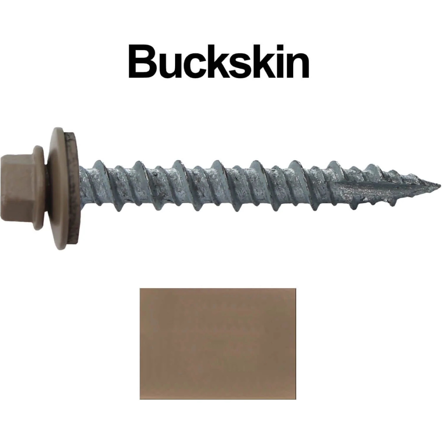 #10 x 1-1/2" Metal ROOFING SCREWS - Hex Washer Head - Self starting/self tapping - EPDM washer. Colored head. - Image 30