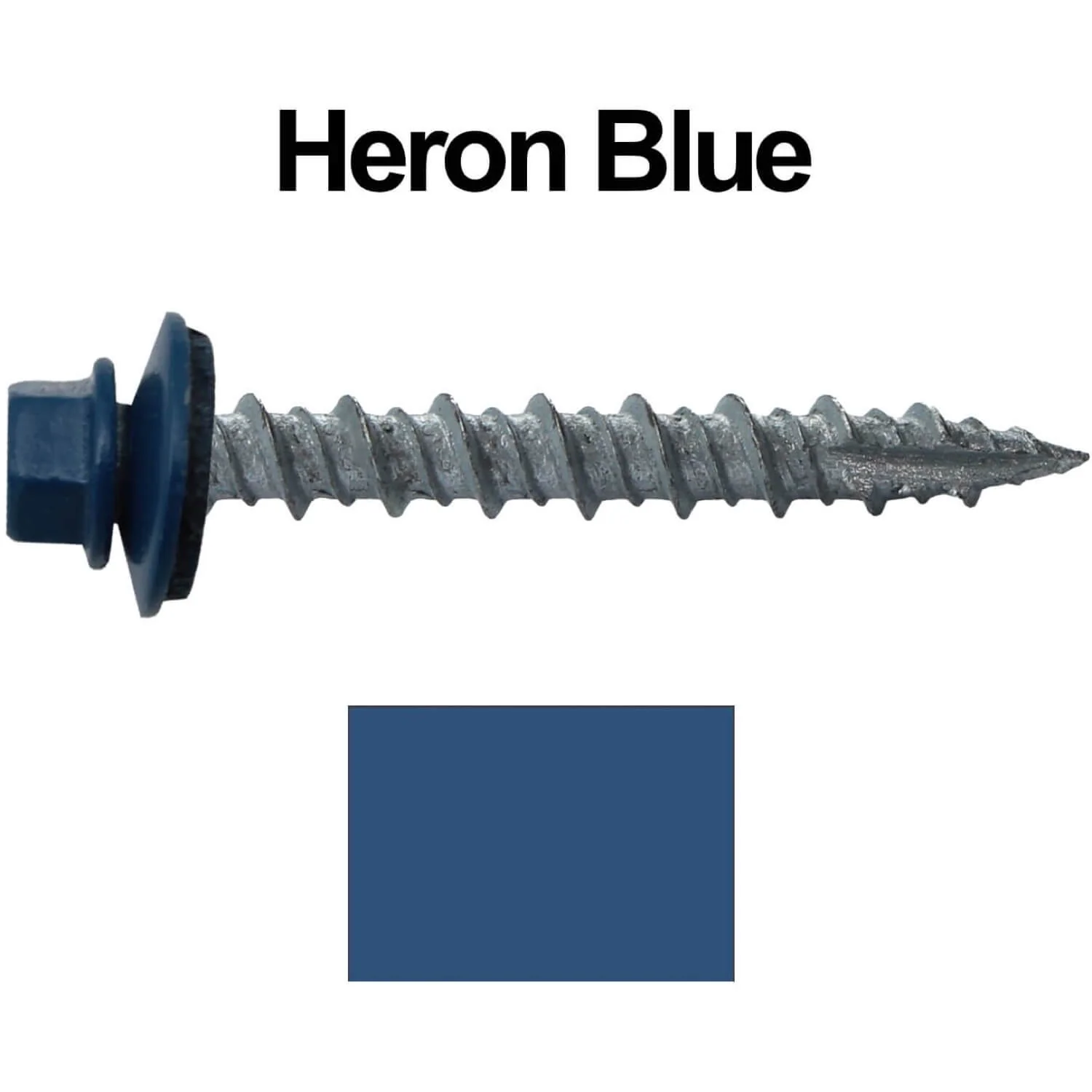 #10 x 1-1/2" Metal ROOFING SCREWS - Hex Washer Head - Self starting/self tapping - EPDM washer. Colored head. - Image 31