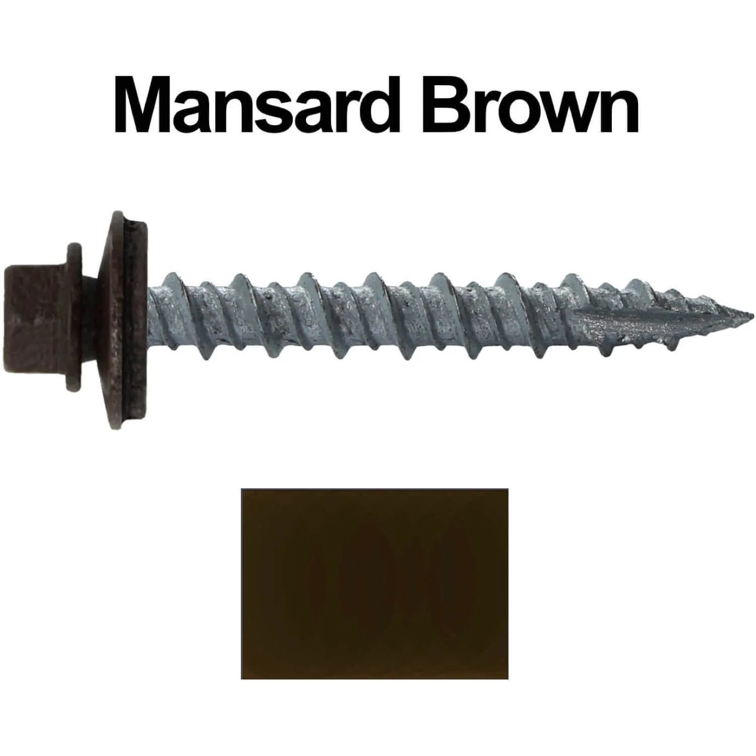 #10 x 1-1/2" Metal ROOFING SCREWS - Hex Washer Head - Self starting/self tapping - EPDM washer. Colored head. - Image 32