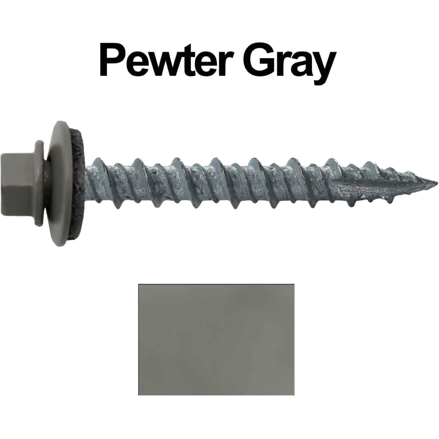#10 x 1-1/2" Metal ROOFING SCREWS - Hex Washer Head - Self starting/self tapping - EPDM washer. Colored head. - Image 33