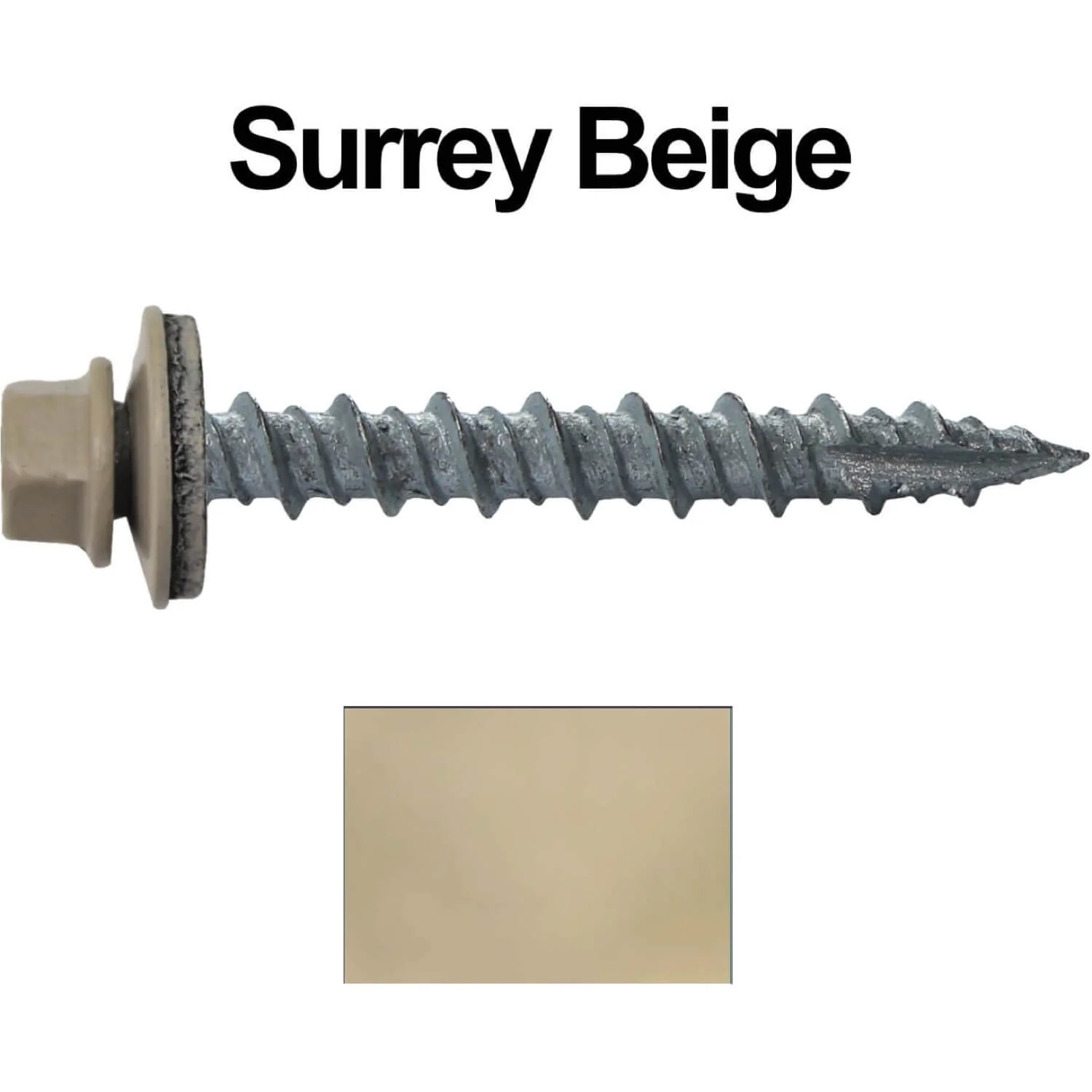 #10 x 1-1/2" Metal ROOFING SCREWS - Hex Washer Head - Self starting/self tapping - EPDM washer. Colored head. - Image 34