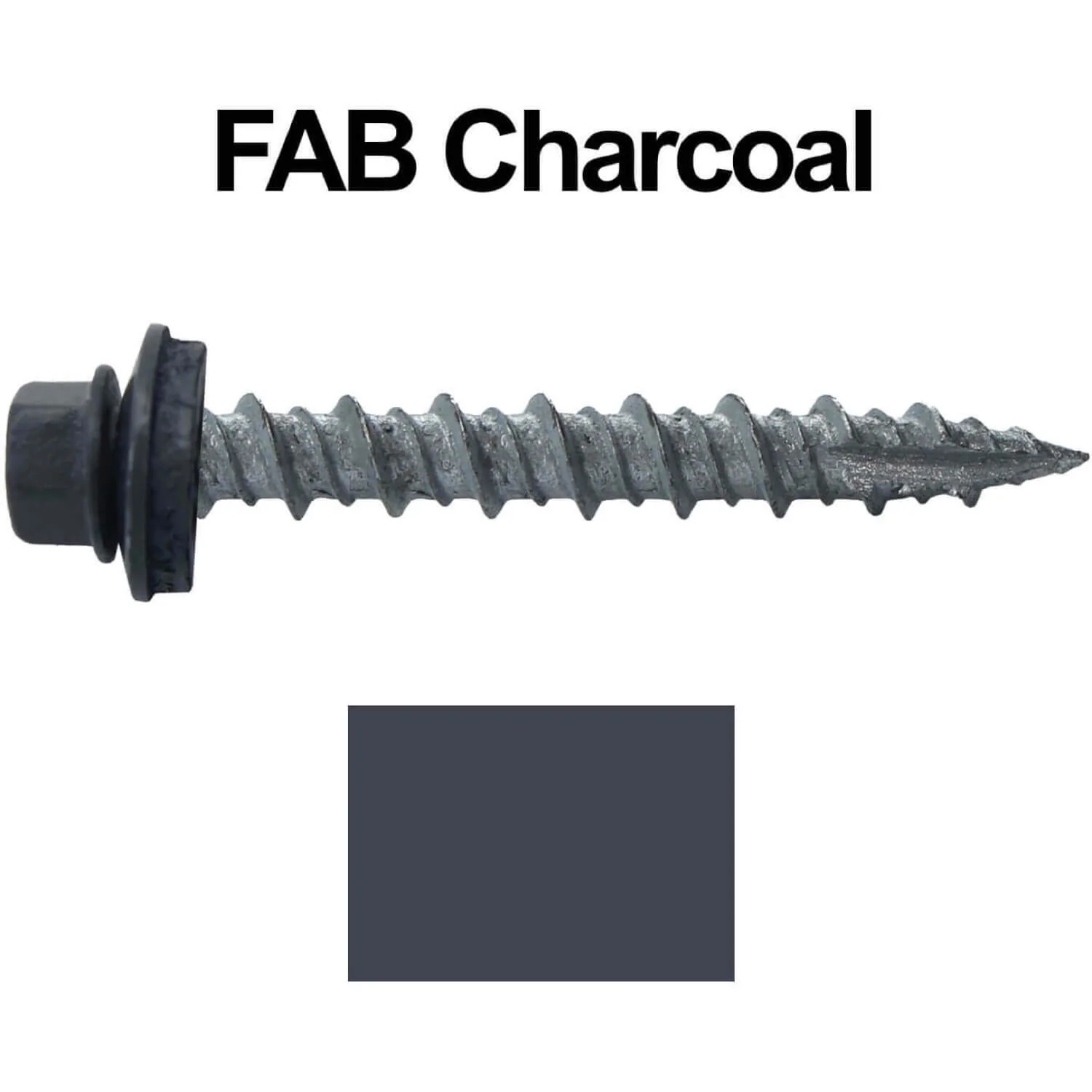 #10 x 1-1/2" Metal ROOFING SCREWS - Hex Washer Head - Self starting/self tapping - EPDM washer. Colored head. - Image 36