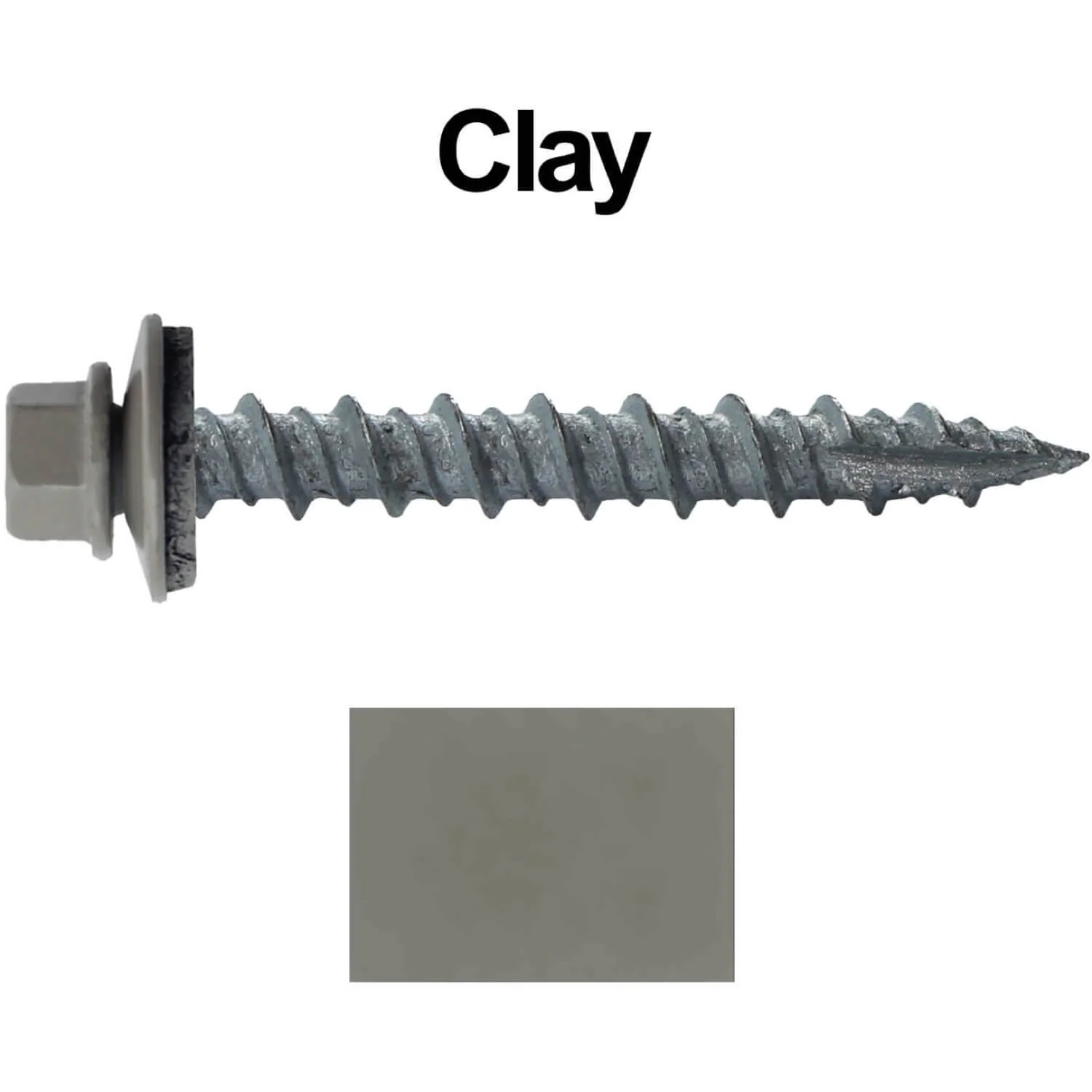 #10 x 1-1/2" Metal ROOFING SCREWS - Hex Washer Head - Self starting/self tapping - EPDM washer. Colored head. - Image 38