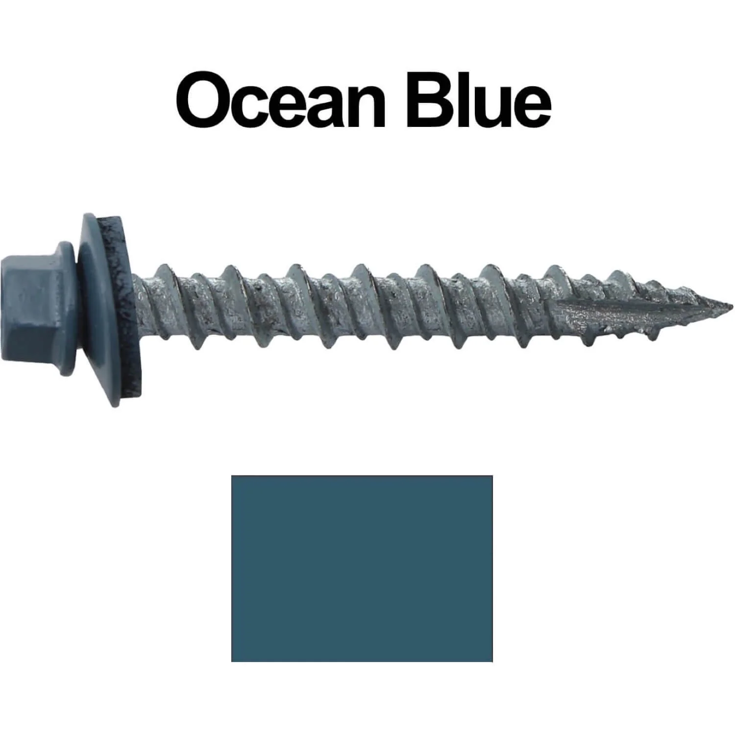 #10 x 1-1/2" Metal ROOFING SCREWS - Hex Washer Head - Self starting/self tapping - EPDM washer. Colored head. - Image 39
