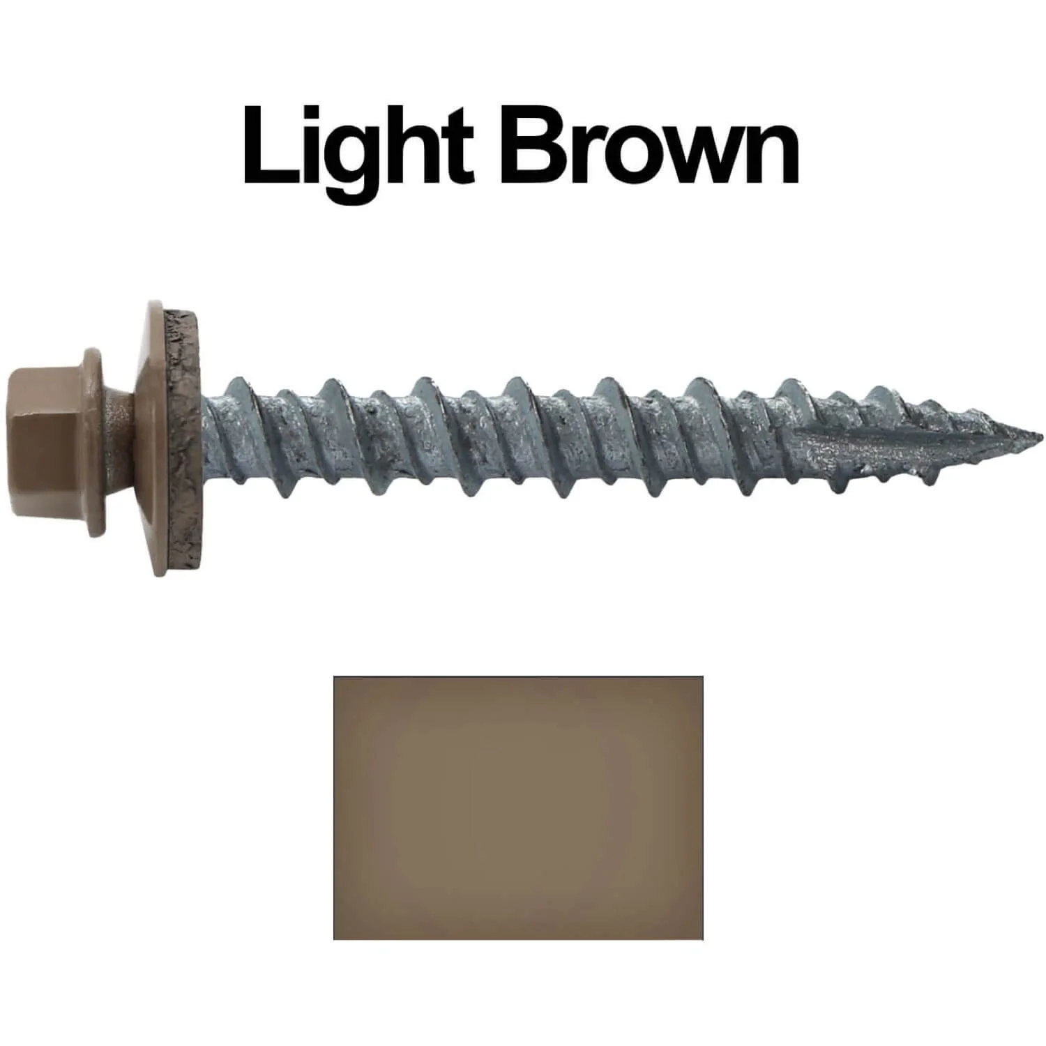 #10 x 1-1/2" Metal ROOFING SCREWS - Hex Washer Head - Self starting/self tapping - EPDM washer. Colored head. - Image 40