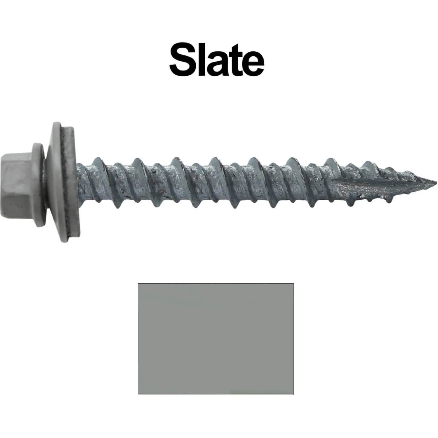 #10 x 1-1/2" Metal ROOFING SCREWS - Hex Washer Head - Self starting/self tapping - EPDM washer. Colored head. - Image 41