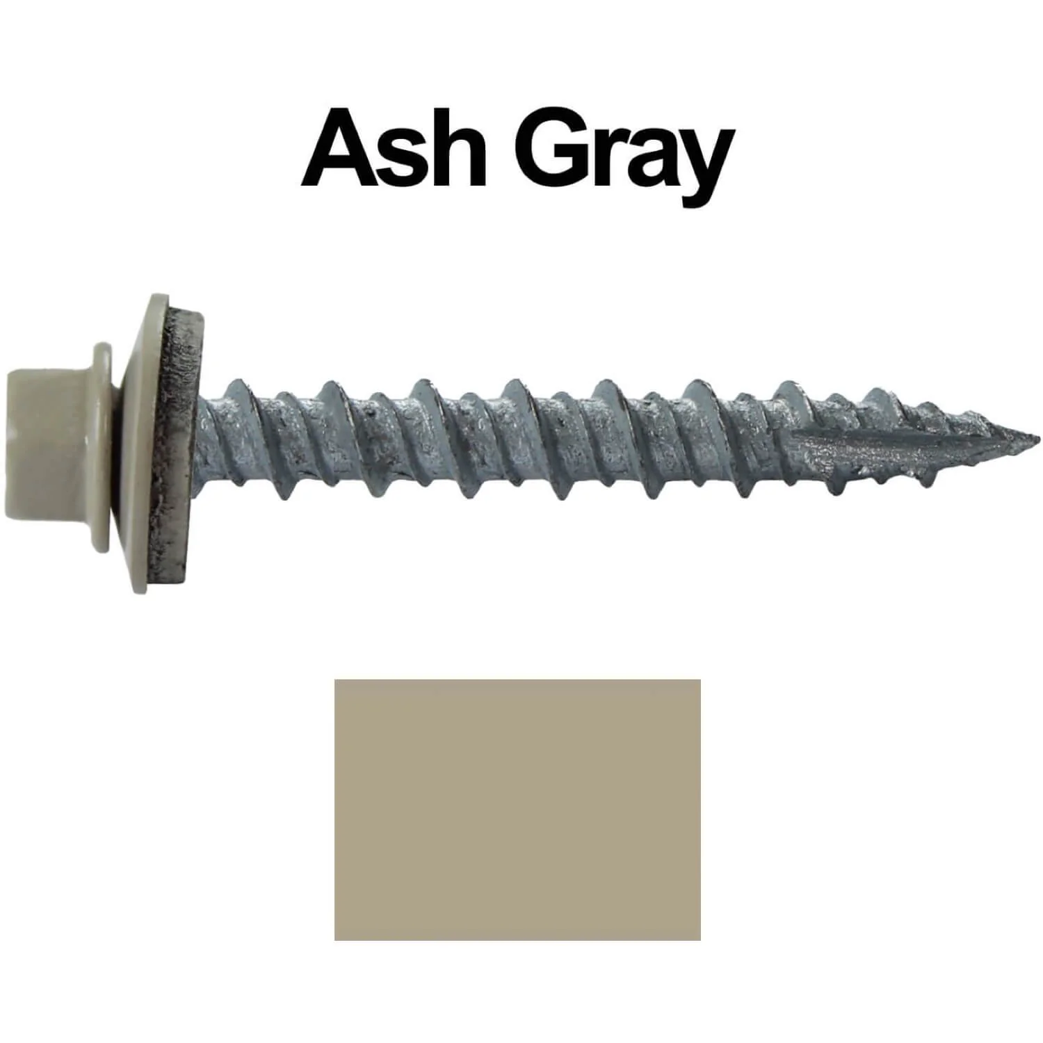 #10 x 1-1/2" Metal ROOFING SCREWS - Hex Washer Head - Self starting/self tapping - EPDM washer. Colored head. - Image 6
