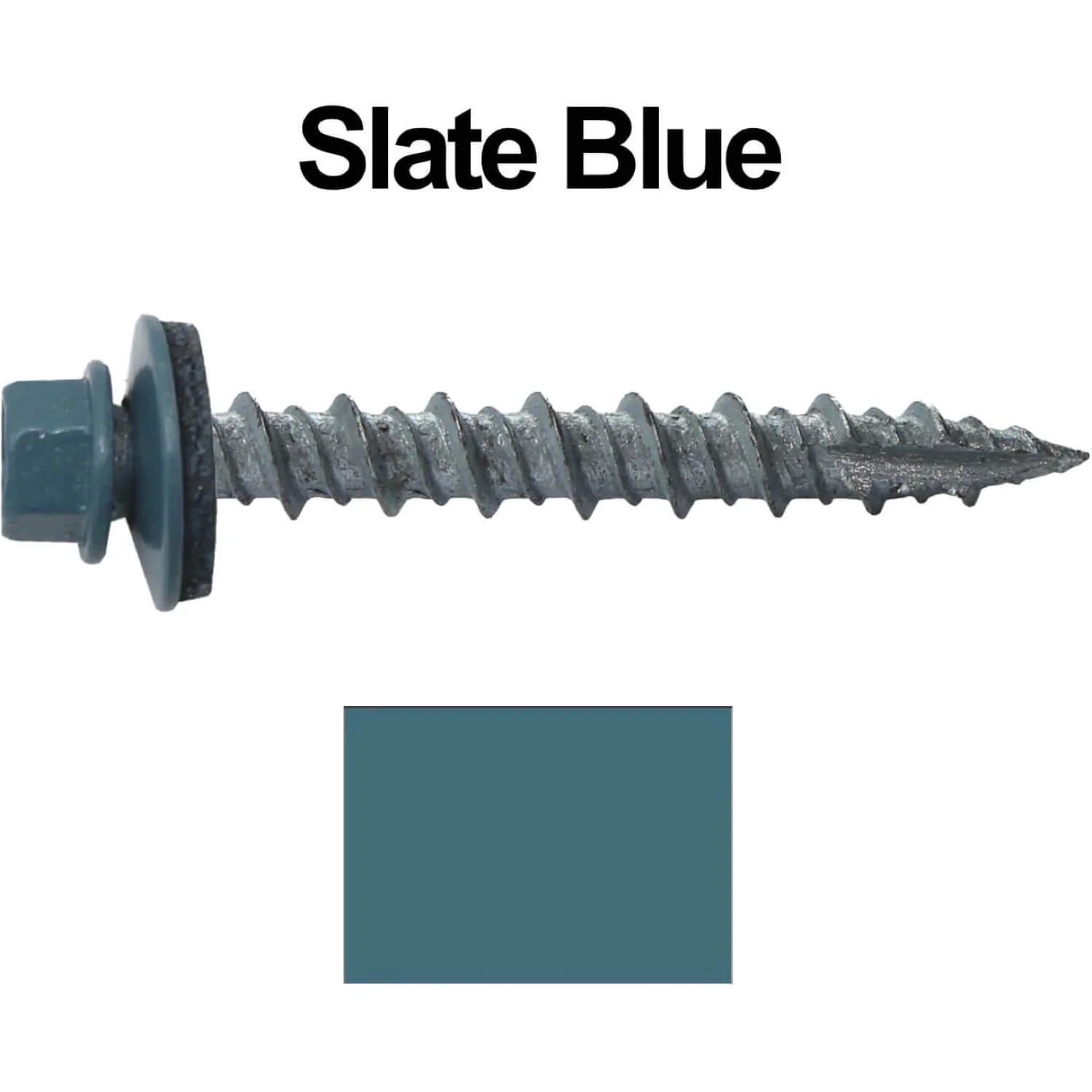 #10 x 1-1/2" Metal ROOFING SCREWS - Hex Washer Head - Self starting/self tapping - EPDM washer. Colored head. - Image 8