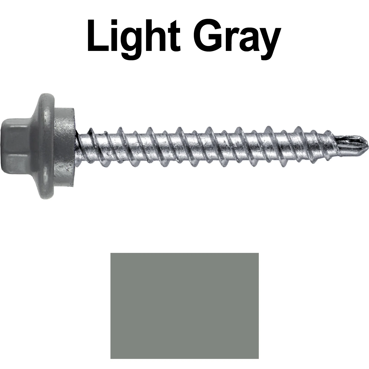 #10 x 1-1/2" Stainless Steel Mini Driller Sheet Metal Roofing Screw - Hex Washer Cap - Self starting metal to wood siding screws - EPDM washer. Colored head. - Image 102