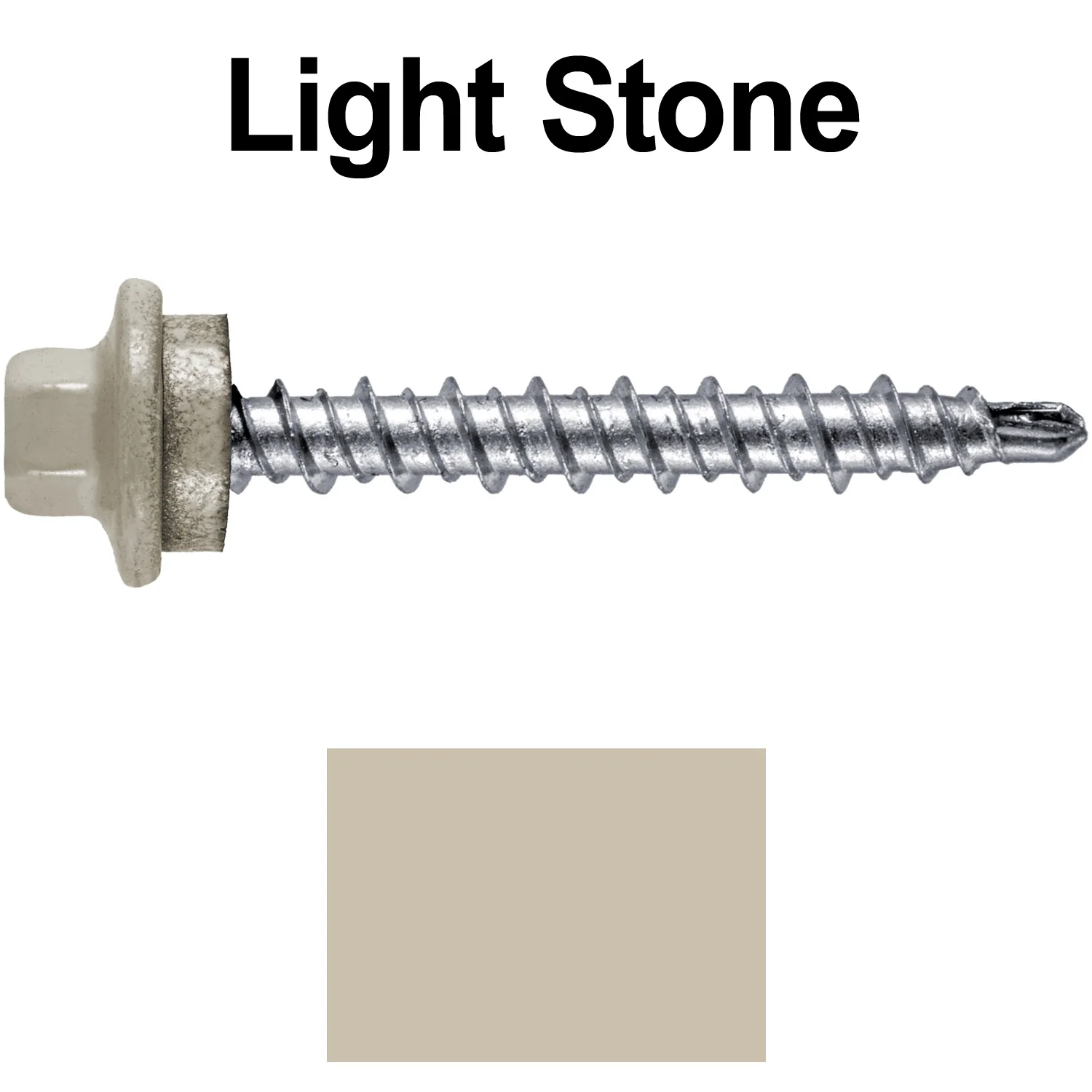 #10 x 1-1/2" Stainless Steel Mini Driller Sheet Metal Roofing Screw - Hex Washer Cap - Self starting metal to wood siding screws - EPDM washer. Colored head. - Image 104