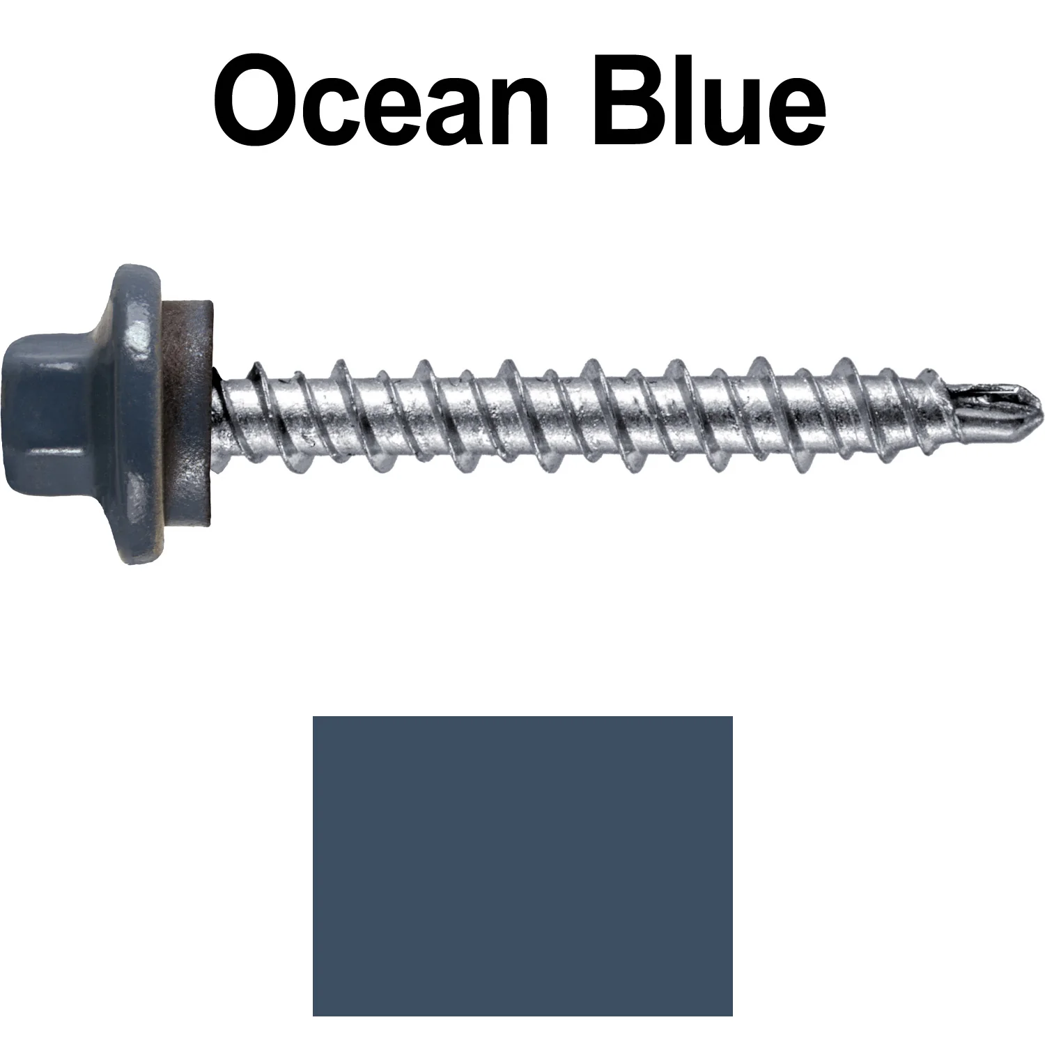 #10 x 1-1/2" Stainless Steel Mini Driller Sheet Metal Roofing Screw - Hex Washer Cap - Self starting metal to wood siding screws - EPDM washer. Colored head. - Image 108