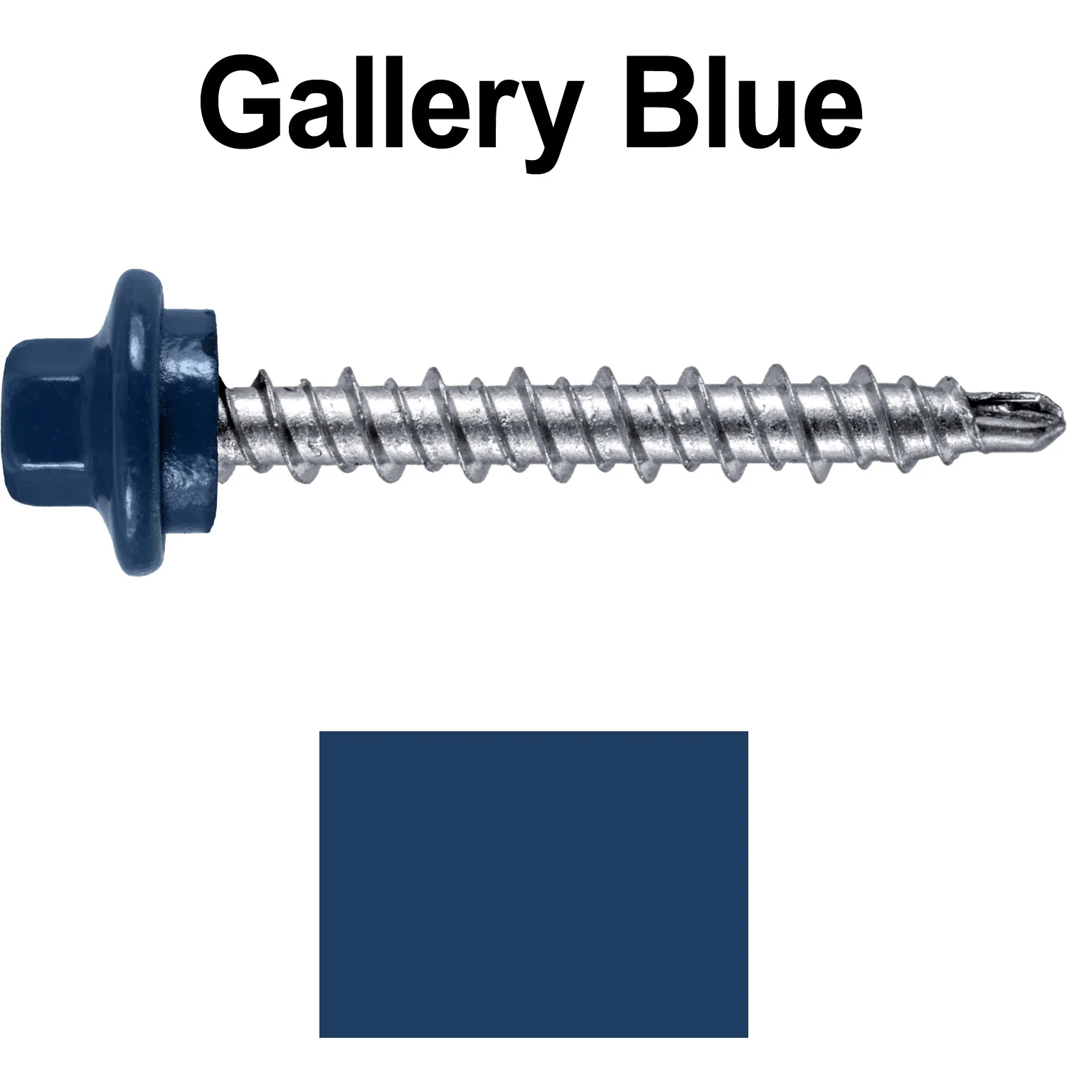 #10 x 1-1/2" Stainless Steel Mini Driller Sheet Metal Roofing Screw - Hex Washer Cap - Self starting metal to wood siding screws - EPDM washer. Colored head. - Image 26
