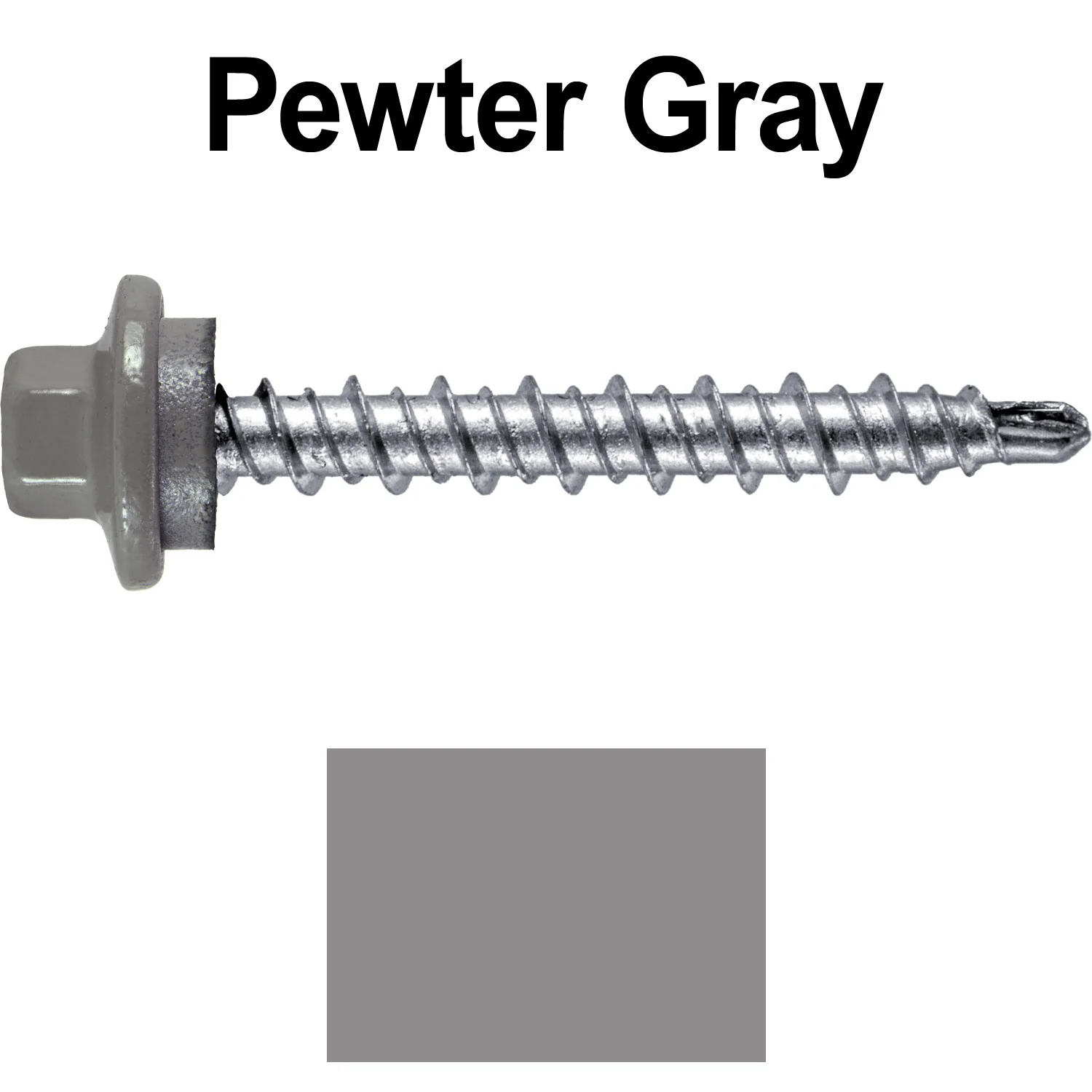 #10 x 1-1/2" Stainless Steel Mini Driller Sheet Metal Roofing Screw - Hex Washer Cap - Self starting metal to wood siding screws - EPDM washer. Colored head. - Image 39