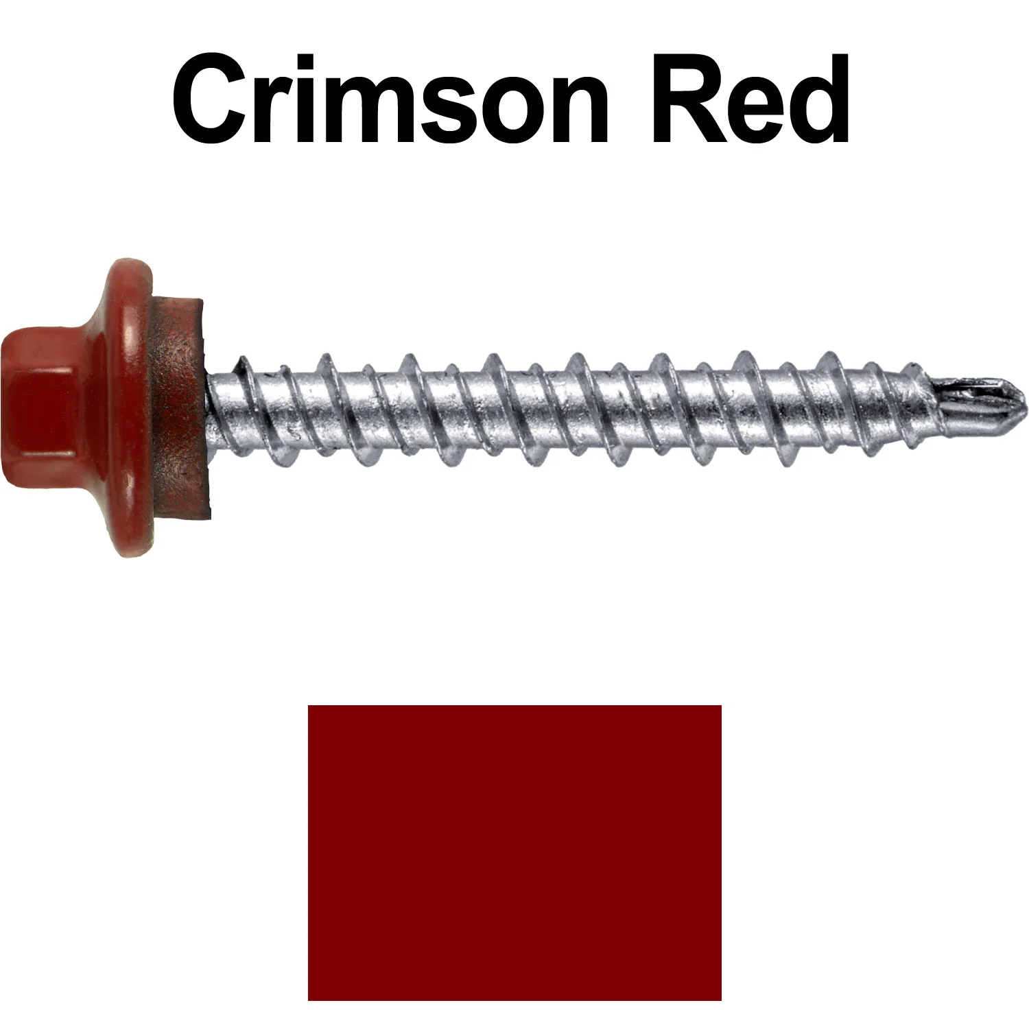 #10 x 1-1/2" Stainless Steel Mini Driller Sheet Metal Roofing Screw - Hex Washer Cap - Self starting metal to wood siding screws - EPDM washer. Colored head. - Image 74