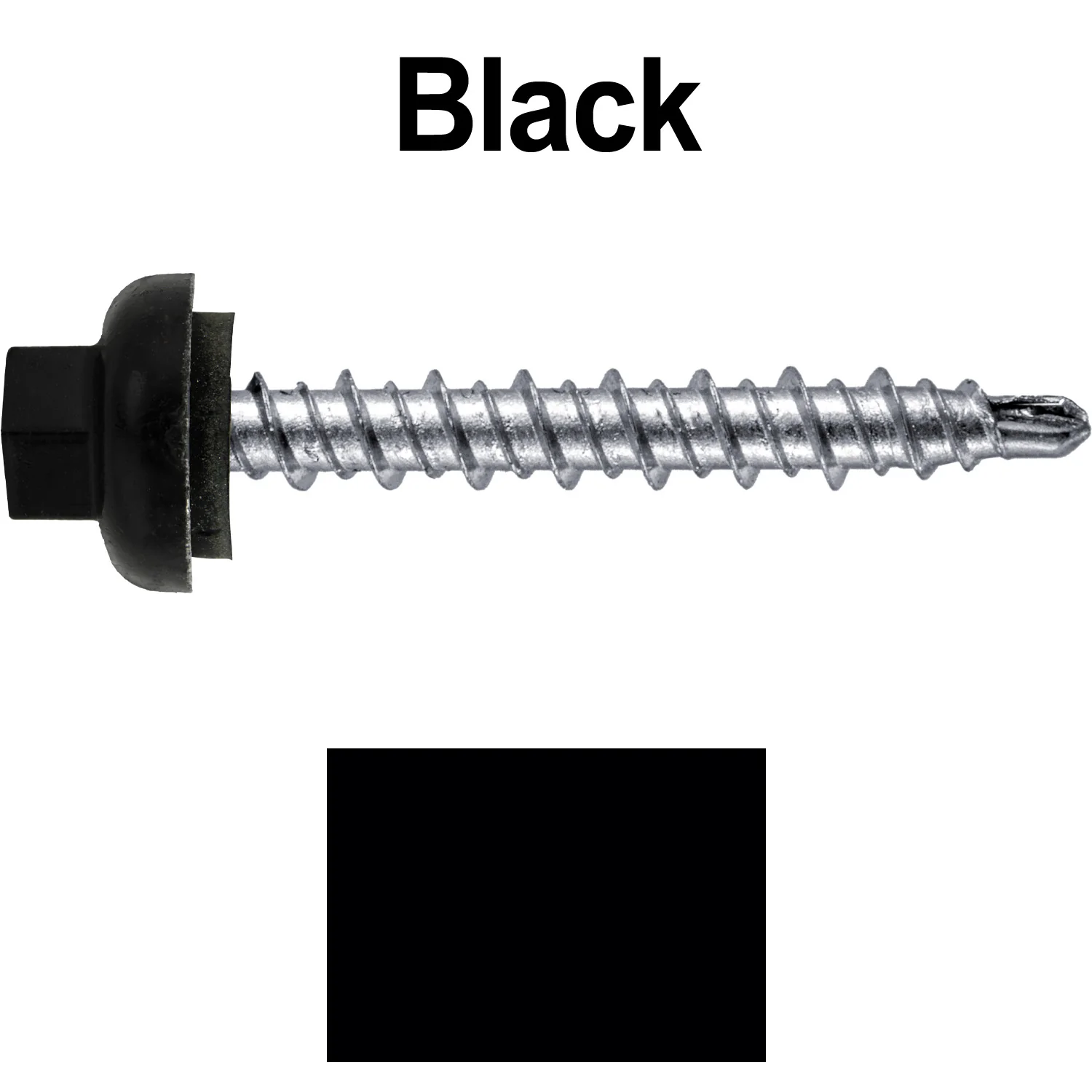 10 X 1-1/2” Zinc Aluminum Cap MINI-DRILLER Roofing Screws HI-LO THREAD Zinc Plated Carbon Steel Shank - EPDM Washer - Colored head - Image 20