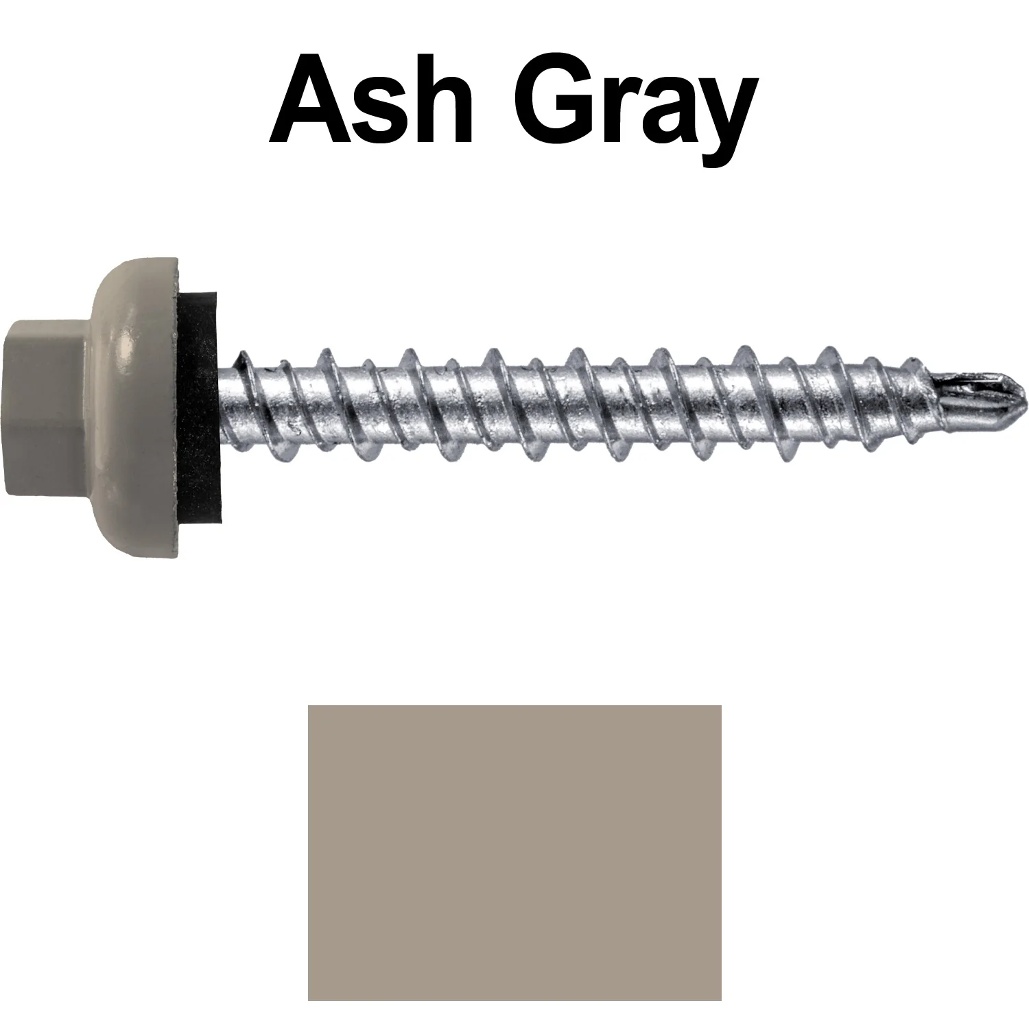 10 X 1-1/2” Zinc Aluminum Cap MINI-DRILLER Roofing Screws HI-LO THREAD Zinc Plated Carbon Steel Shank - EPDM Washer - Colored head - Image 21