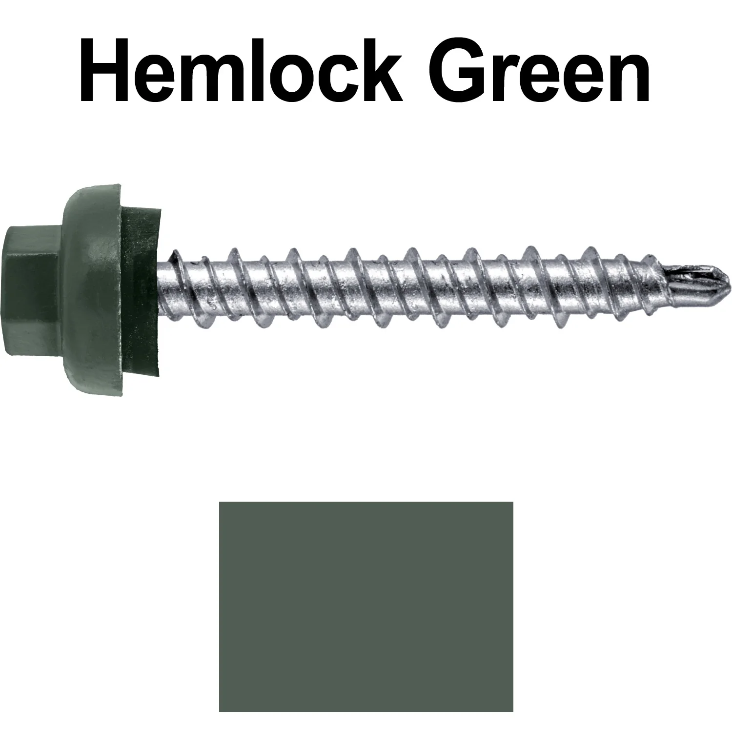 10 X 1-1/2” Zinc Aluminum Cap MINI-DRILLER Roofing Screws HI-LO THREAD Zinc Plated Carbon Steel Shank - EPDM Washer - Colored head - Image 29