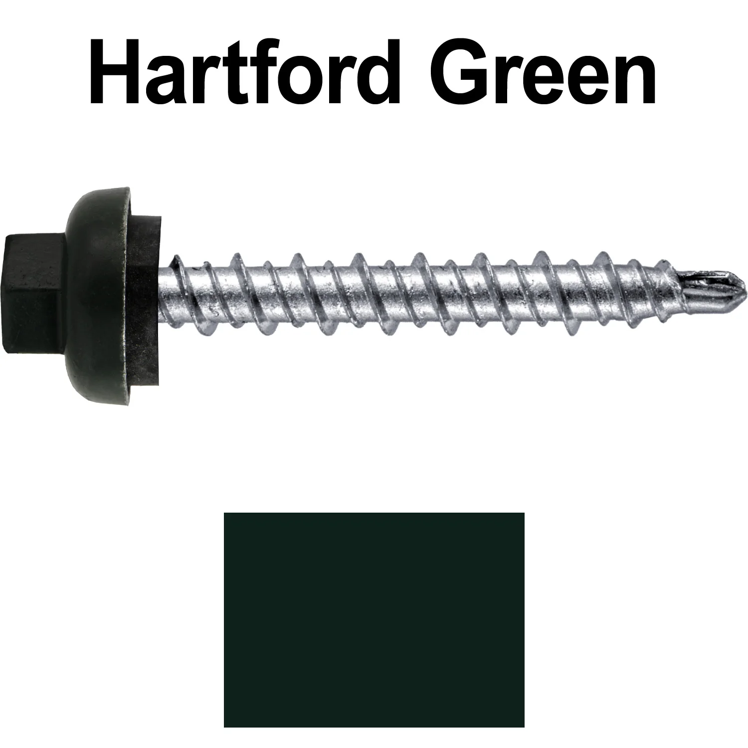 10 X 1-1/2” Zinc Aluminum Cap MINI-DRILLER Roofing Screws HI-LO THREAD Zinc Plated Carbon Steel Shank - EPDM Washer - Colored head - Image 33