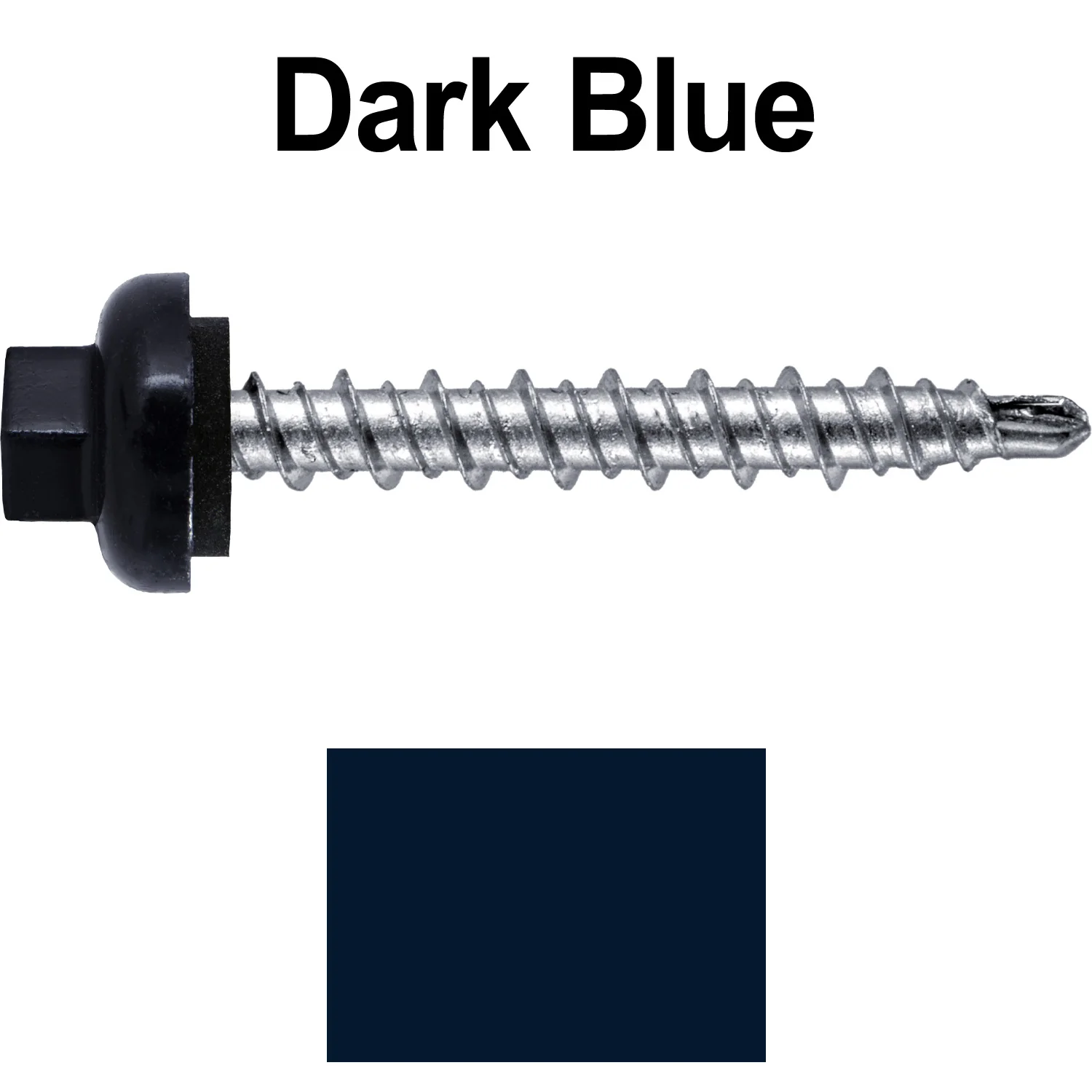 10 X 1-1/2” Zinc Aluminum Cap MINI-DRILLER Roofing Screws HI-LO THREAD Zinc Plated Carbon Steel Shank - EPDM Washer - Colored head - Image 36