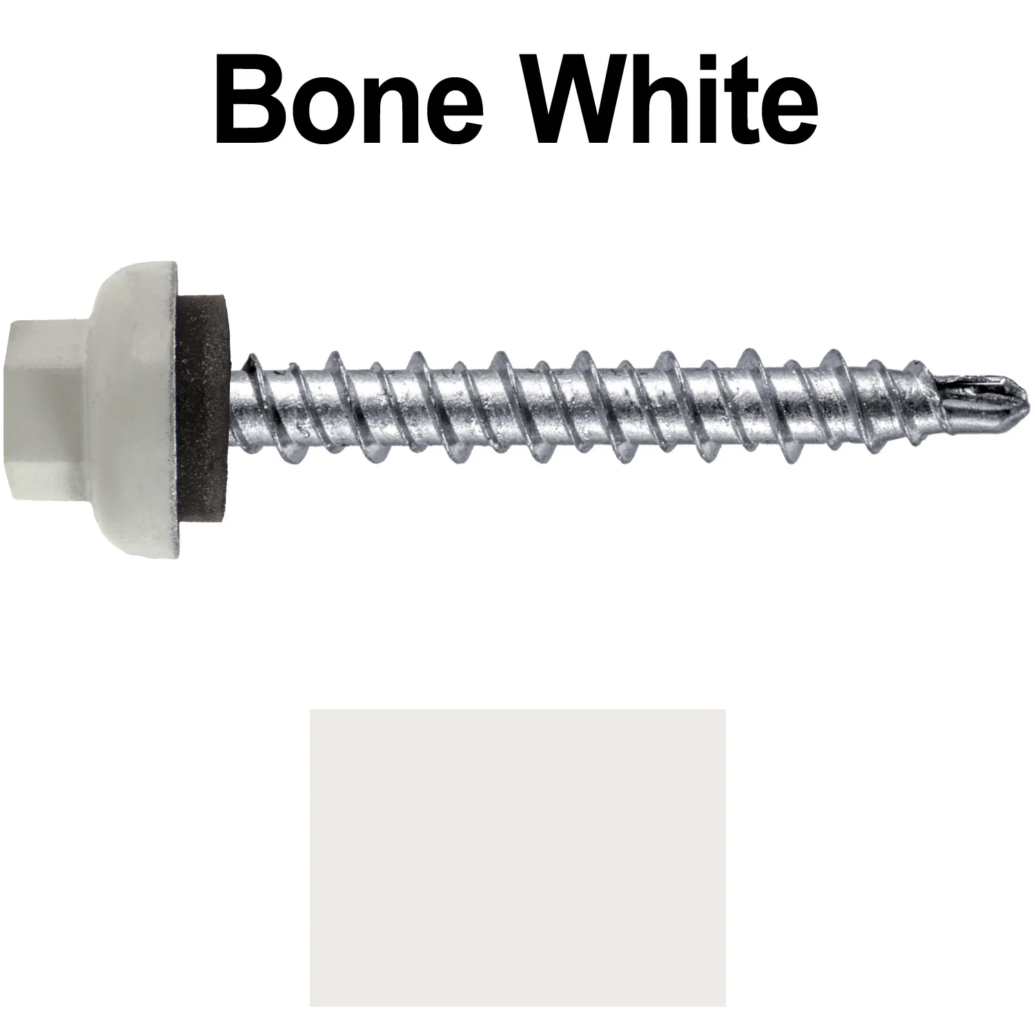 10 X 1-1/2” Zinc Aluminum Cap MINI-DRILLER Roofing Screws HI-LO THREAD Zinc Plated Carbon Steel Shank - EPDM Washer - Colored head - Image 37