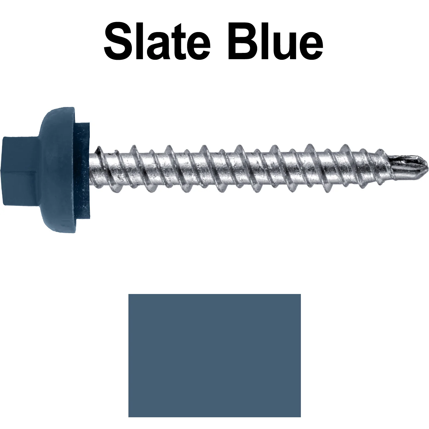 10 X 1-1/2” Zinc Aluminum Cap MINI-DRILLER Roofing Screws HI-LO THREAD Zinc Plated Carbon Steel Shank - EPDM Washer - Colored head - Image 39