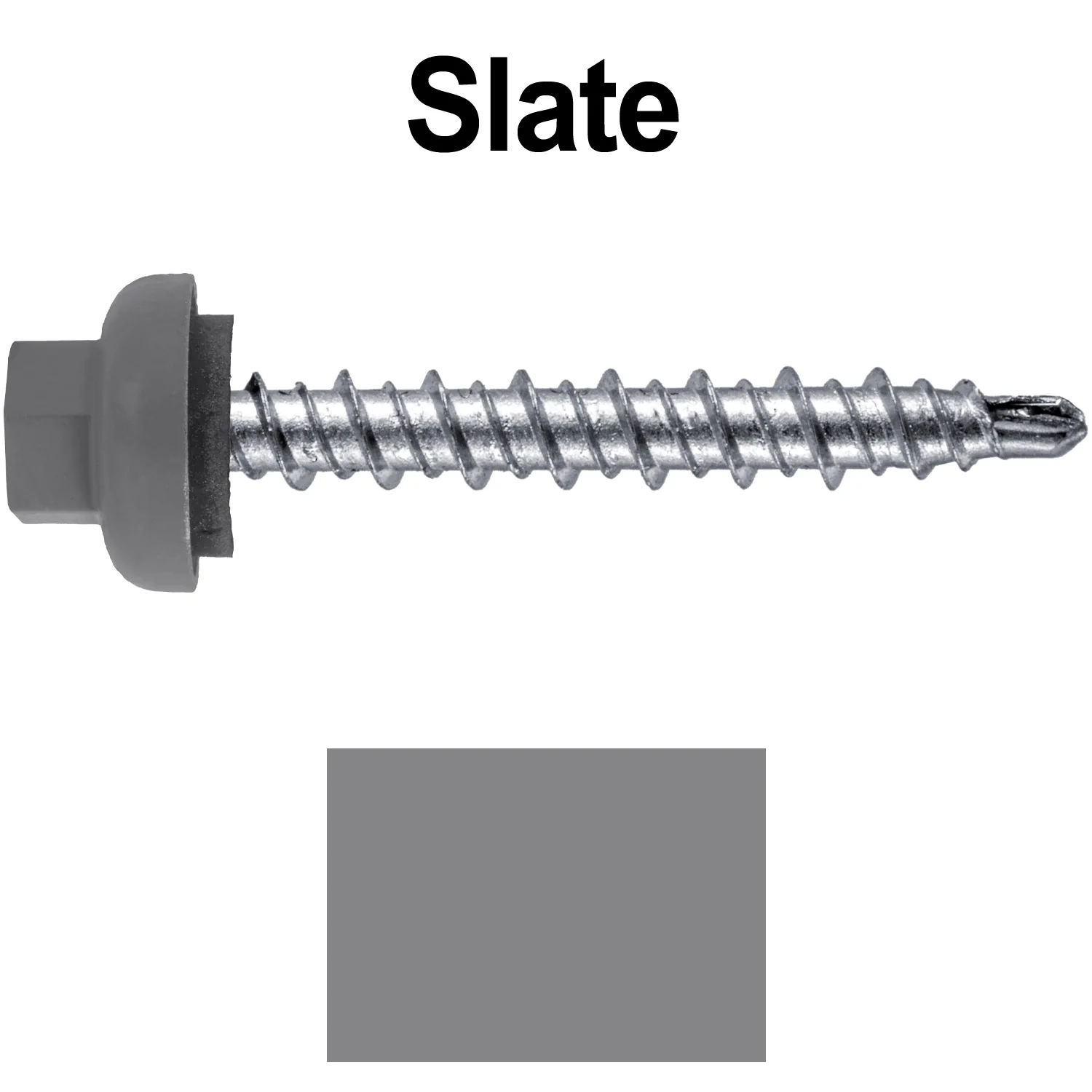 10 X 1-1/2” Zinc Aluminum Cap MINI-DRILLER Roofing Screws HI-LO THREAD Zinc Plated Carbon Steel Shank - EPDM Washer - Colored head - Image 41