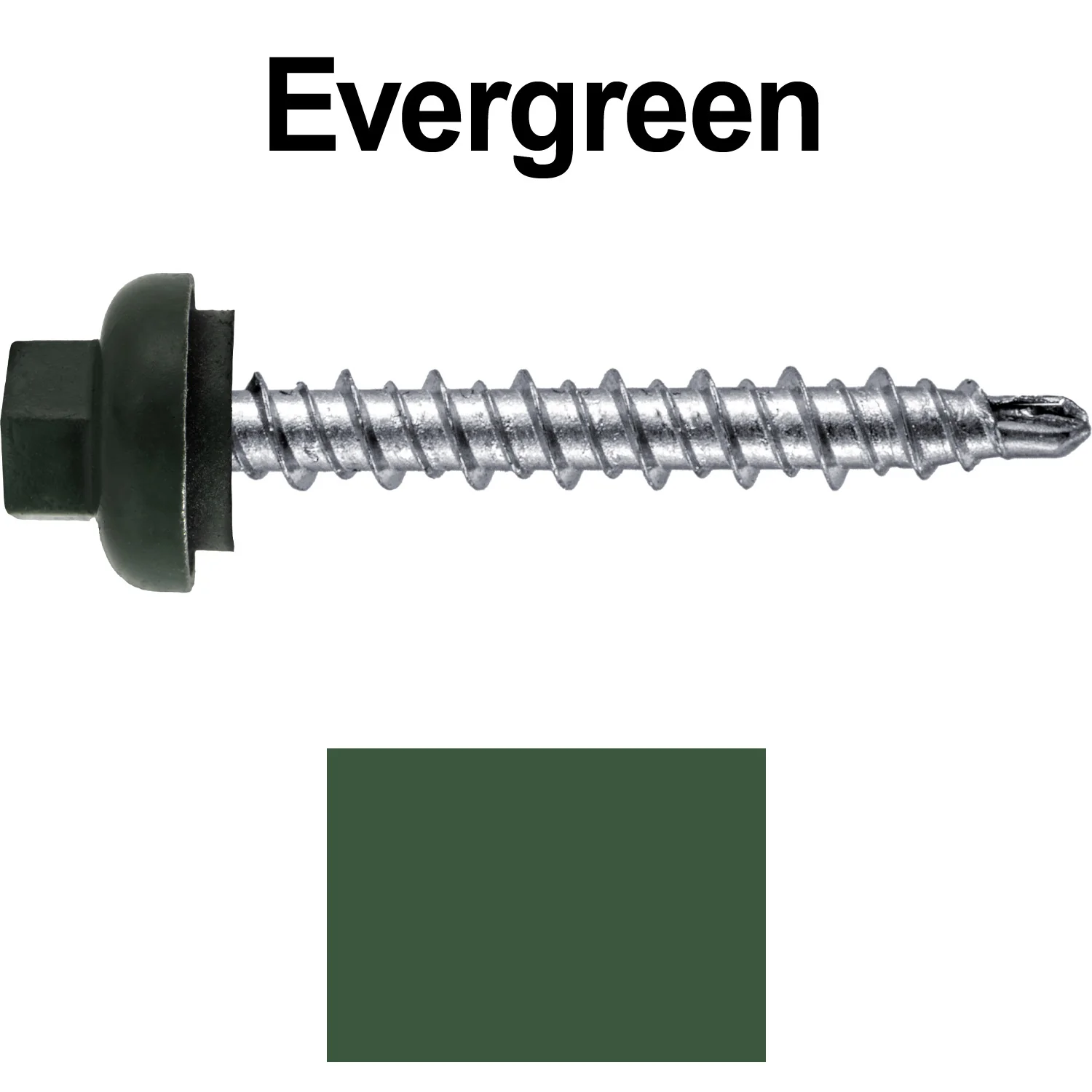 10 X 1-1/2” Zinc Aluminum Cap MINI-DRILLER Roofing Screws HI-LO THREAD Zinc Plated Carbon Steel Shank - EPDM Washer - Colored head - Image 43