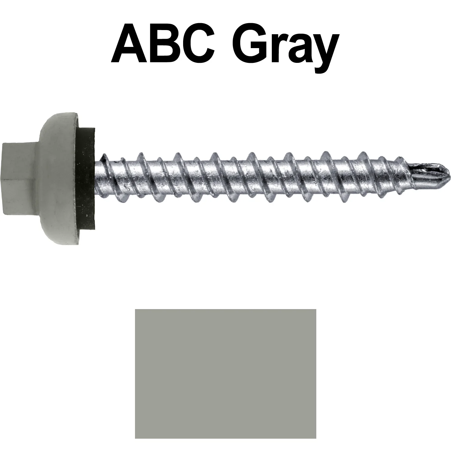 10 X 1-1/2” Zinc Aluminum Cap MINI-DRILLER Roofing Screws HI-LO THREAD Zinc Plated Carbon Steel Shank - EPDM Washer - Colored head - Image 48