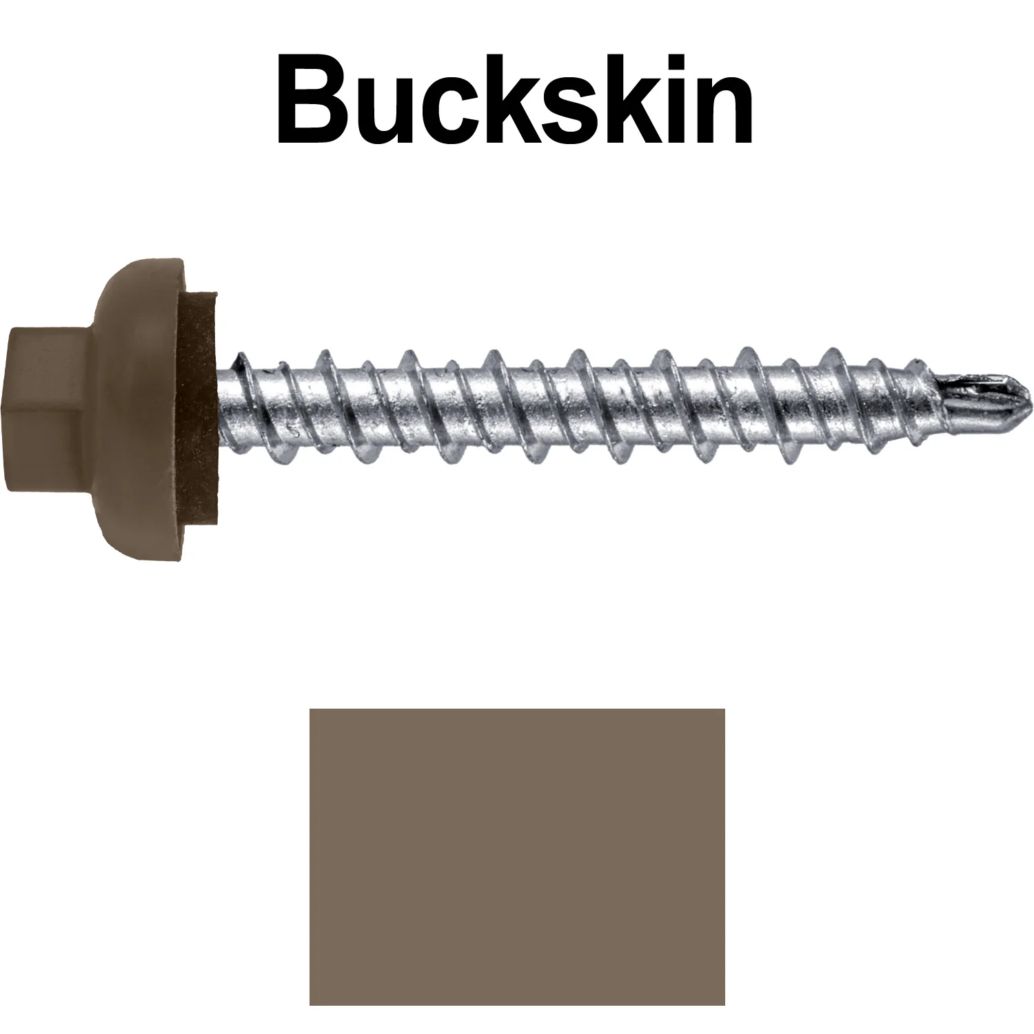 10 X 1-1/2” Zinc Aluminum Cap MINI-DRILLER Roofing Screws HI-LO THREAD Zinc Plated Carbon Steel Shank - EPDM Washer - Colored head - Image 61