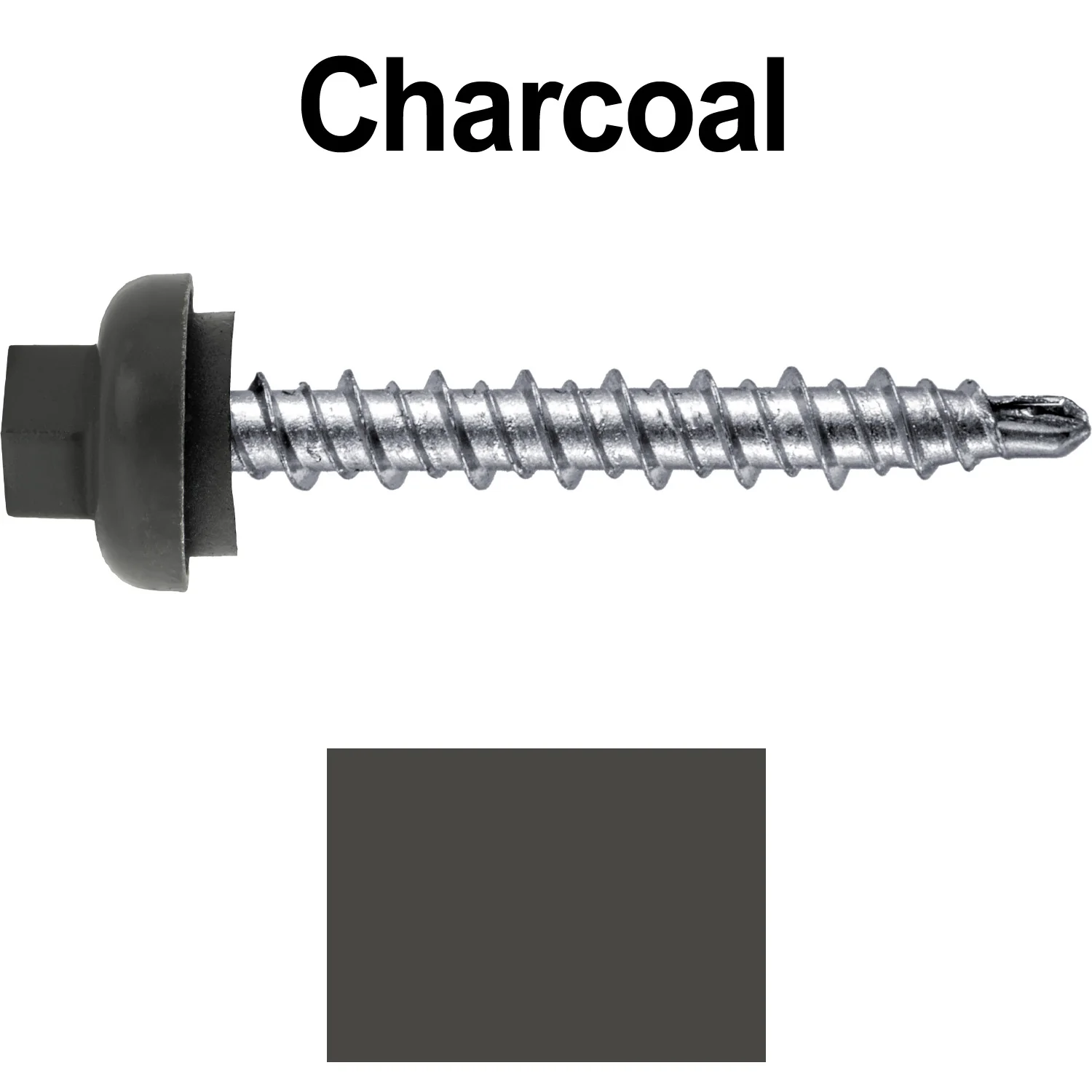 10 X 1-1/2” Zinc Aluminum Cap MINI-DRILLER Roofing Screws HI-LO THREAD Zinc Plated Carbon Steel Shank - EPDM Washer - Colored head - Image 66