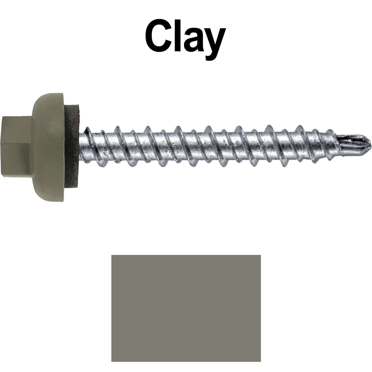 10 X 1-1/2” Zinc Aluminum Cap MINI-DRILLER Roofing Screws HI-LO THREAD Zinc Plated Carbon Steel Shank - EPDM Washer - Colored head - Image 67