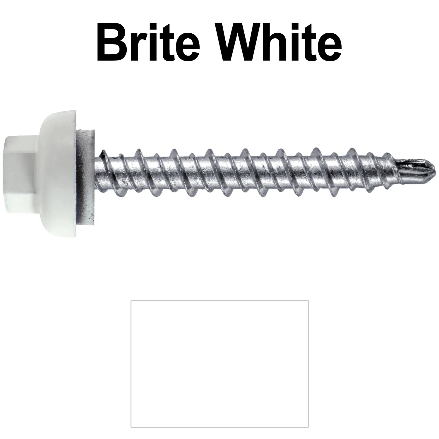 10 X 1-1/2” Zinc Aluminum Cap MINI-DRILLER Roofing Screws HI-LO THREAD Zinc Plated Carbon Steel Shank - EPDM Washer - Colored head - Image 8