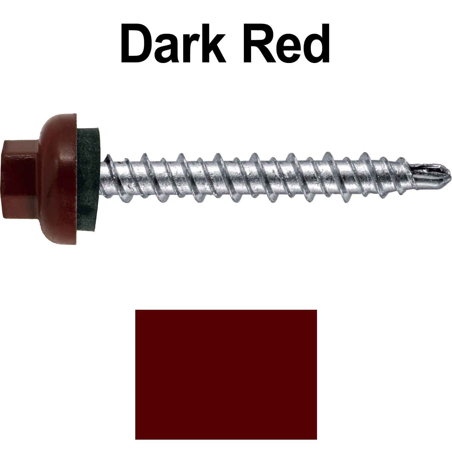 10 X 1-1/2” Zinc Aluminum Cap MINI-DRILLER Roofing Screws HI-LO THREAD Zinc Plated Carbon Steel Shank - EPDM Washer - Colored head - Image 82