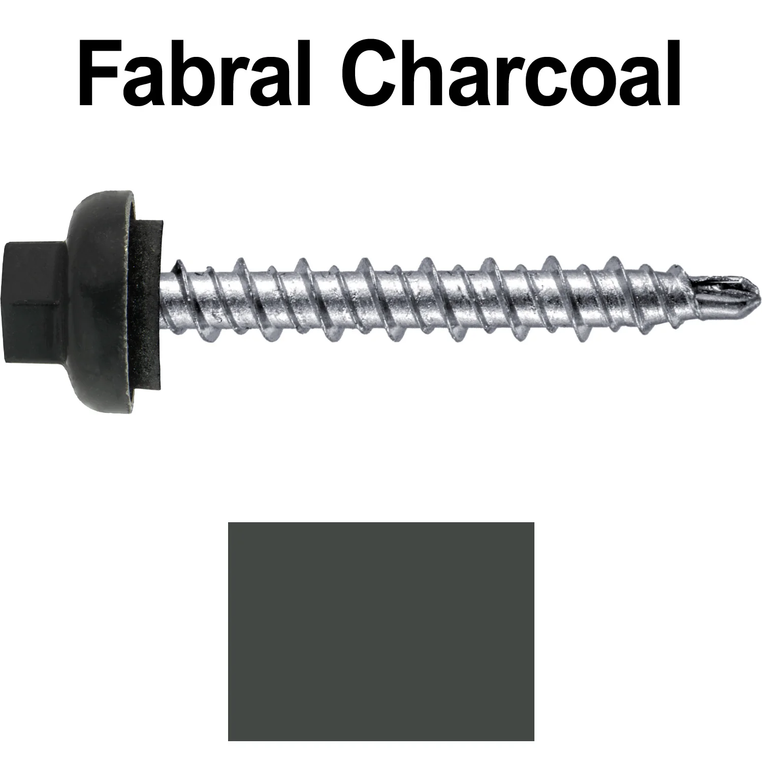 10 X 1-1/2” Zinc Aluminum Cap MINI-DRILLER Roofing Screws HI-LO THREAD Zinc Plated Carbon Steel Shank - EPDM Washer - Colored head - Image 85