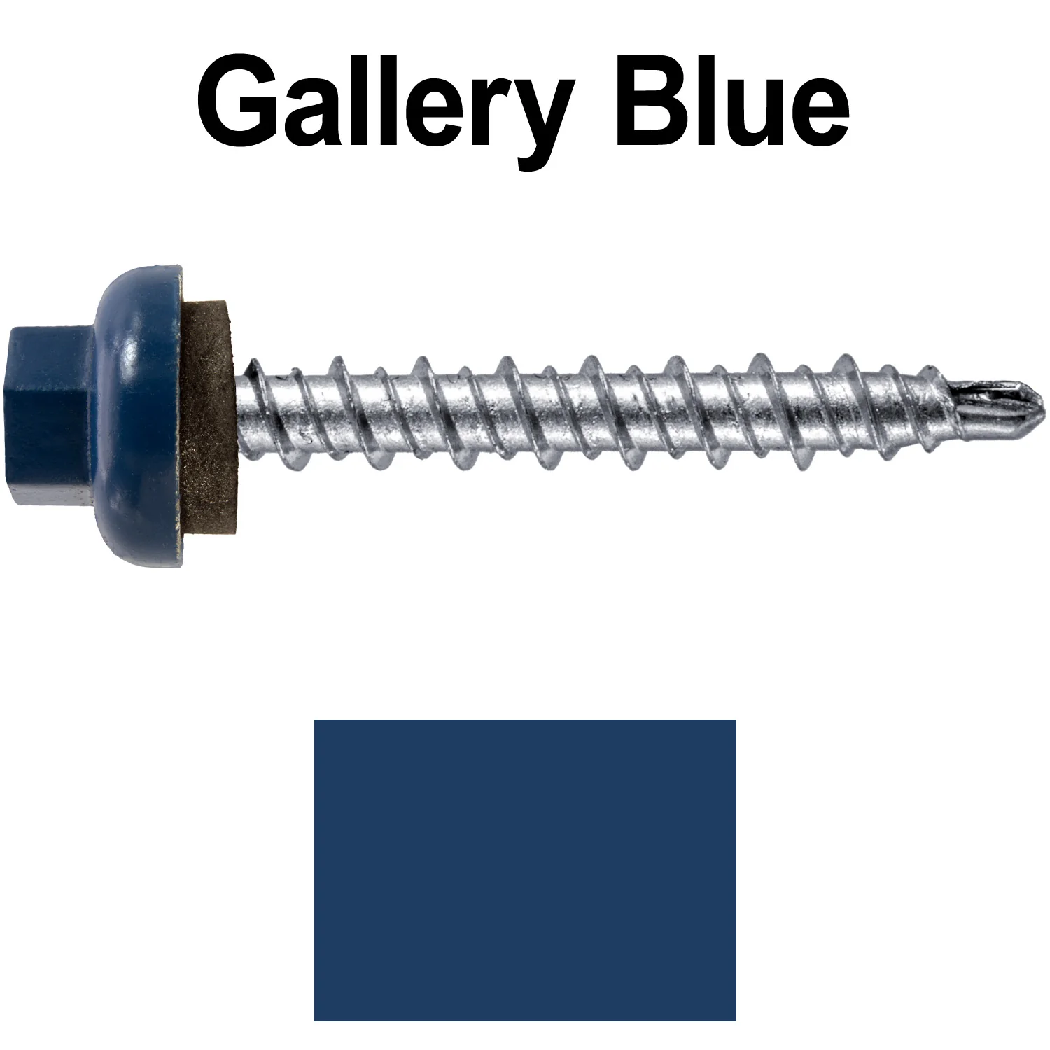 10 X 1-1/2” Zinc Aluminum Cap MINI-DRILLER Roofing Screws HI-LO THREAD Zinc Plated Carbon Steel Shank - EPDM Washer - Colored head - Image 87