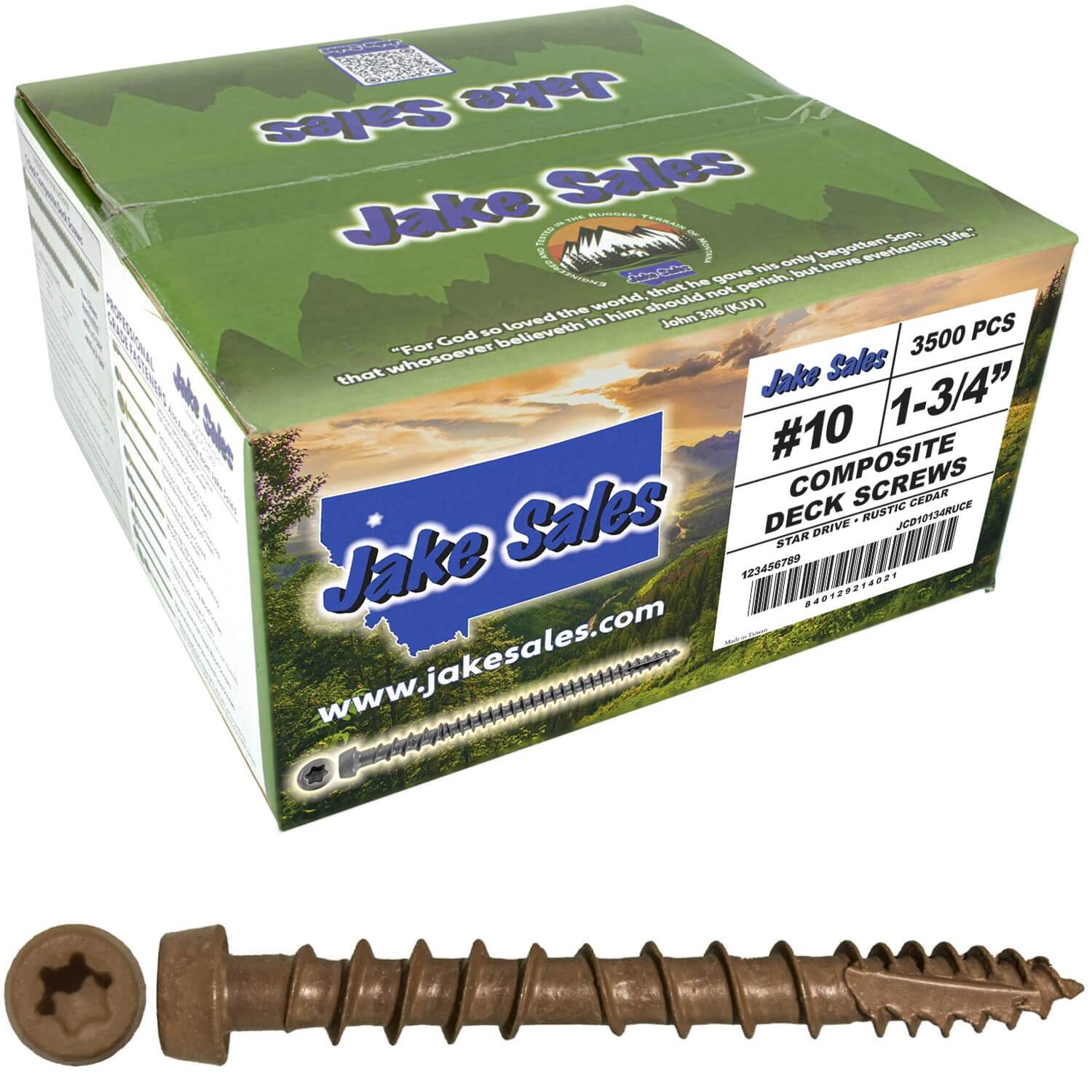 #10 x 1-3/4" Colored Composite Decking Wood Screws with Torx/Star Drive Head (T20 Bit), Exterior Coated, Compatible with Pressure Treated and ACQ Lumber - Image 171