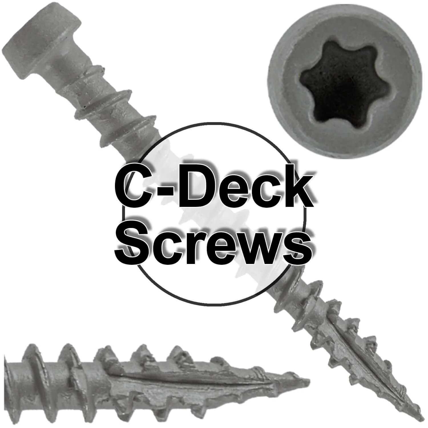 #10 x 1-3/4" Colored Composite Decking Wood Screws with Torx/Star Drive Head (T20 Bit), Exterior Coated, Compatible with Pressure Treated and ACQ Lumber - Image 74