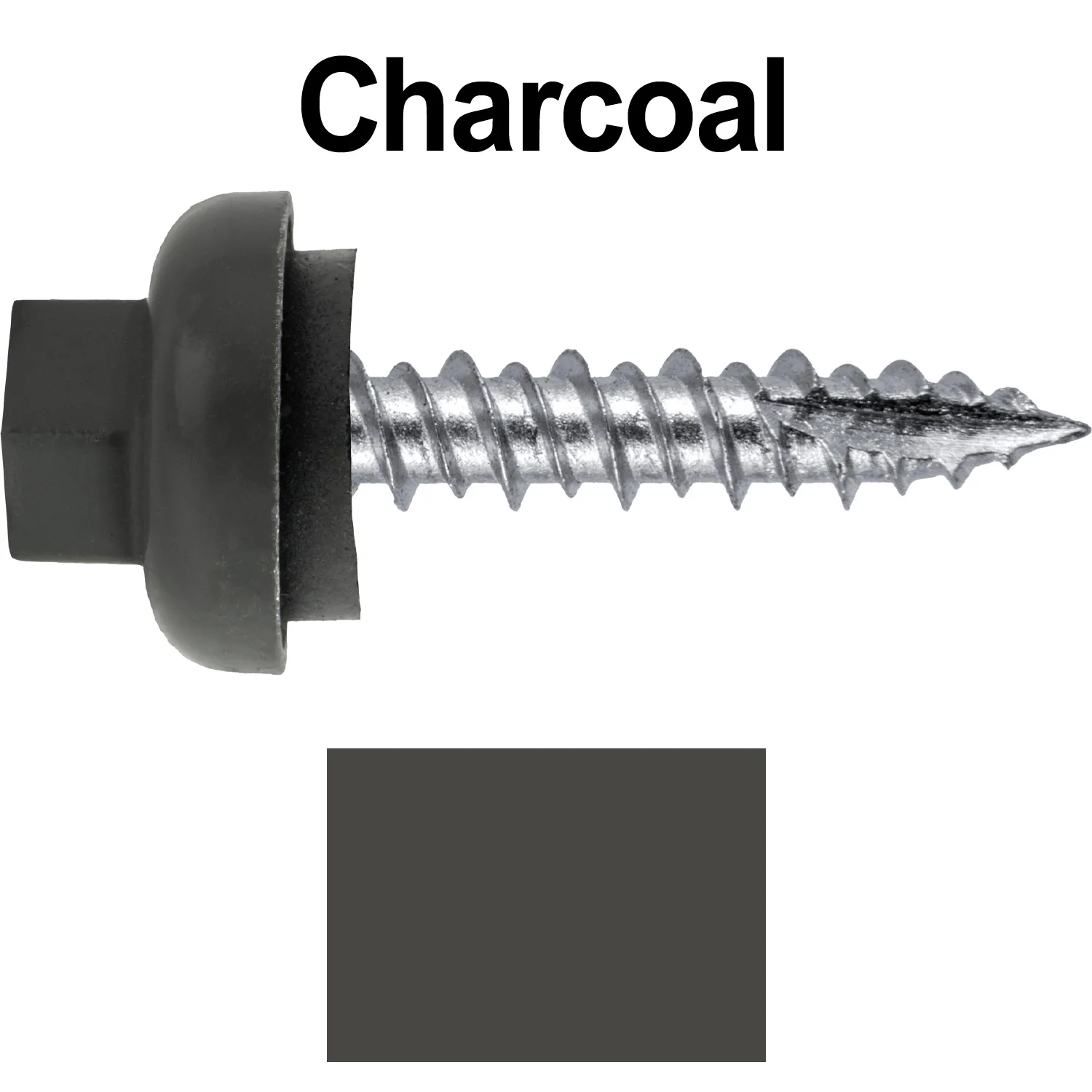 #10 X 1" HI-LO Zinc Aluminum Cap Metal Roofing Screws - Hex Washer Head - Self starting/self tapping - EPDM washer. Colored head. - Image 14