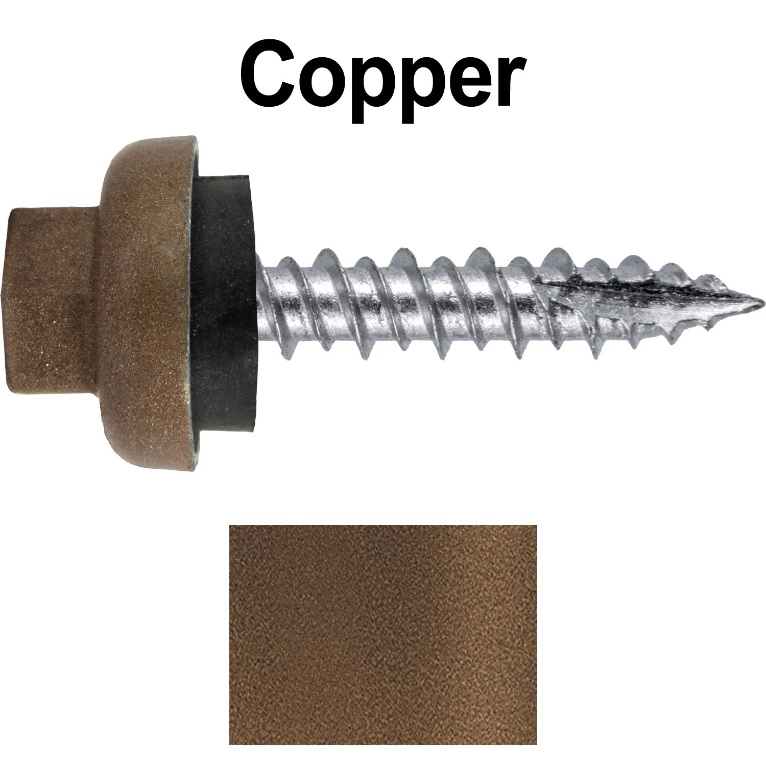 #10 X 1" HI-LO Zinc Aluminum Cap Metal Roofing Screws - Hex Washer Head - Self starting/self tapping - EPDM washer. Colored head. - Image 17