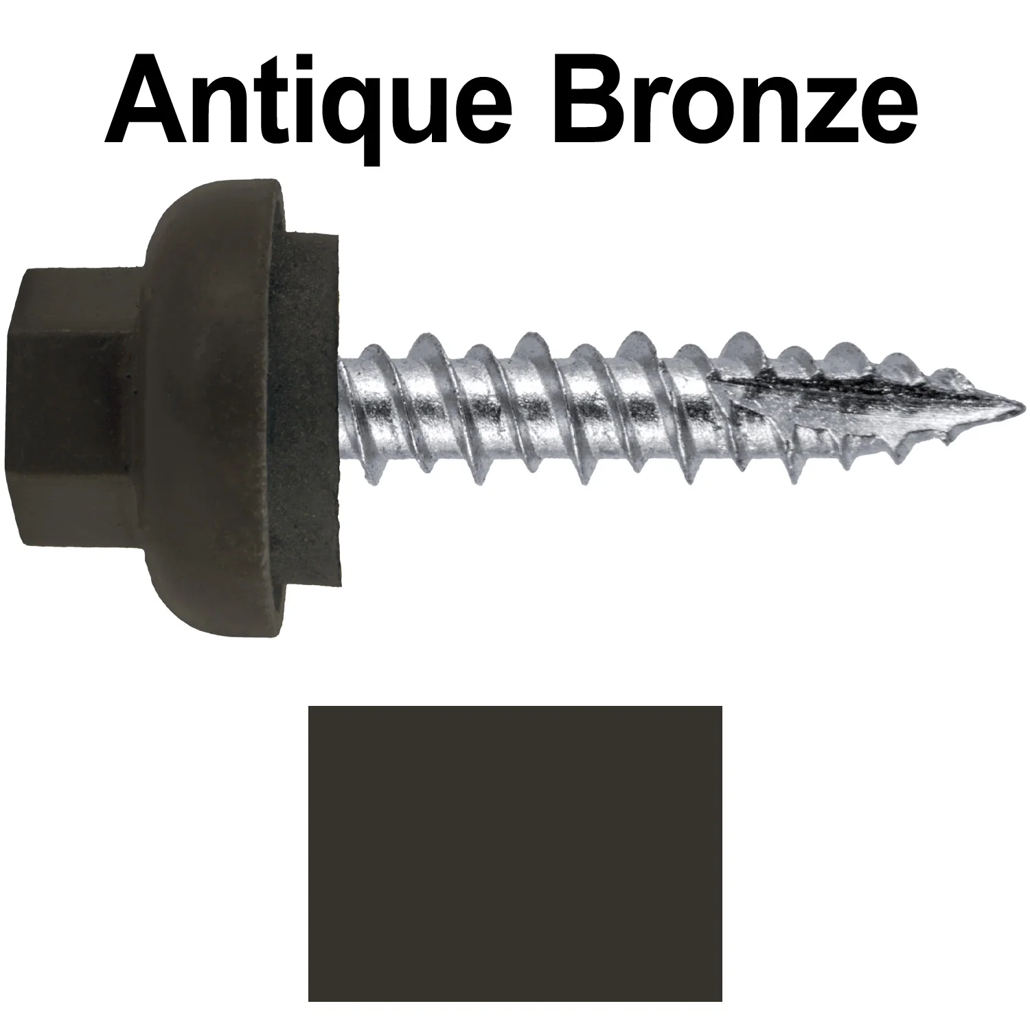 #10 X 1" HI-LO Zinc Aluminum Cap Metal Roofing Screws - Hex Washer Head - Self starting/self tapping - EPDM washer. Colored head. - Image 50