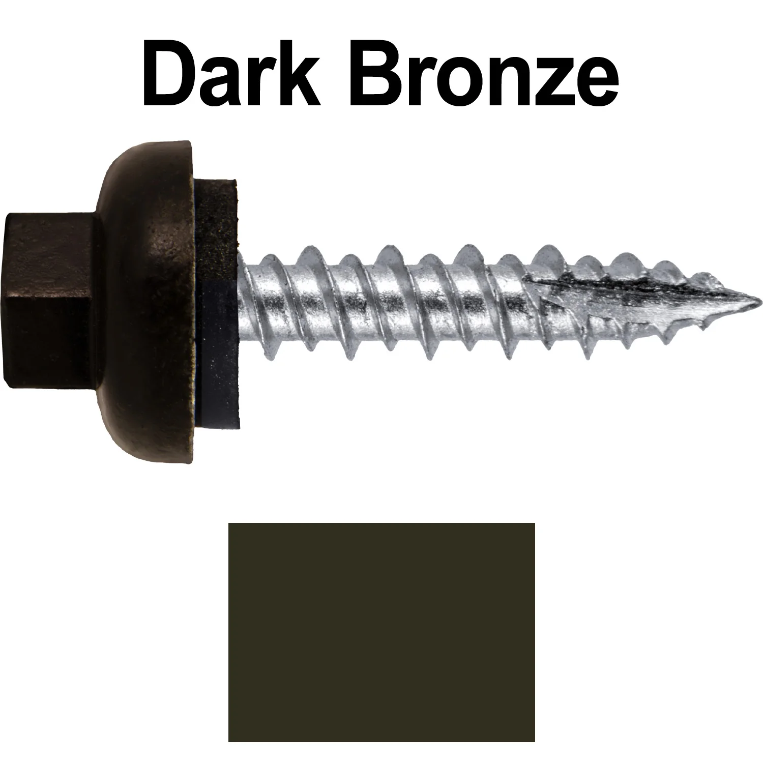 #10 X 1" HI-LO Zinc Aluminum Cap Metal Roofing Screws - Hex Washer Head - Self starting/self tapping - EPDM washer. Colored head. - Image 77