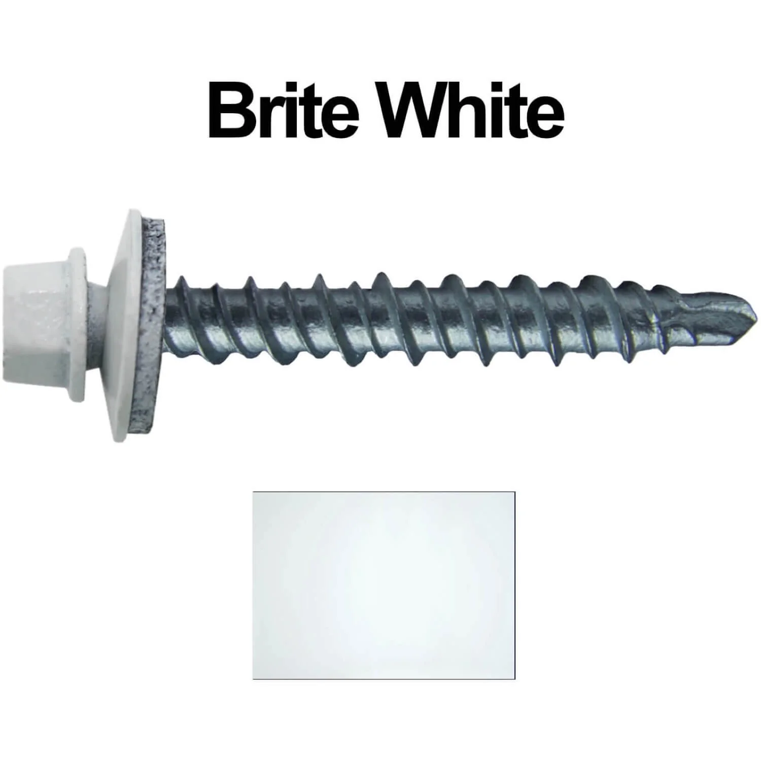 #10 x 1" Mini Driller Sheet Metal Roofing Screw - Hex Washer Head -  Self starting metal to wood siding screws. EPDM washer. Colored head. - Image 12