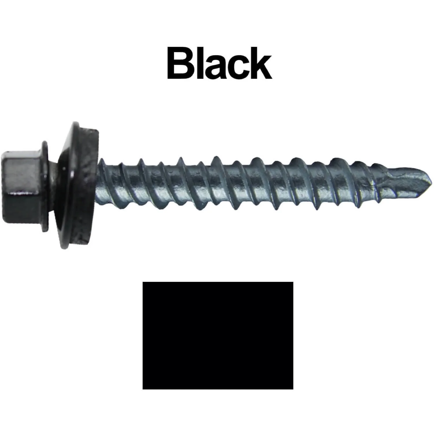#10 x 1" Mini Driller Sheet Metal Roofing Screw - Hex Washer Head -  Self starting metal to wood siding screws. EPDM washer. Colored head. - Image 13