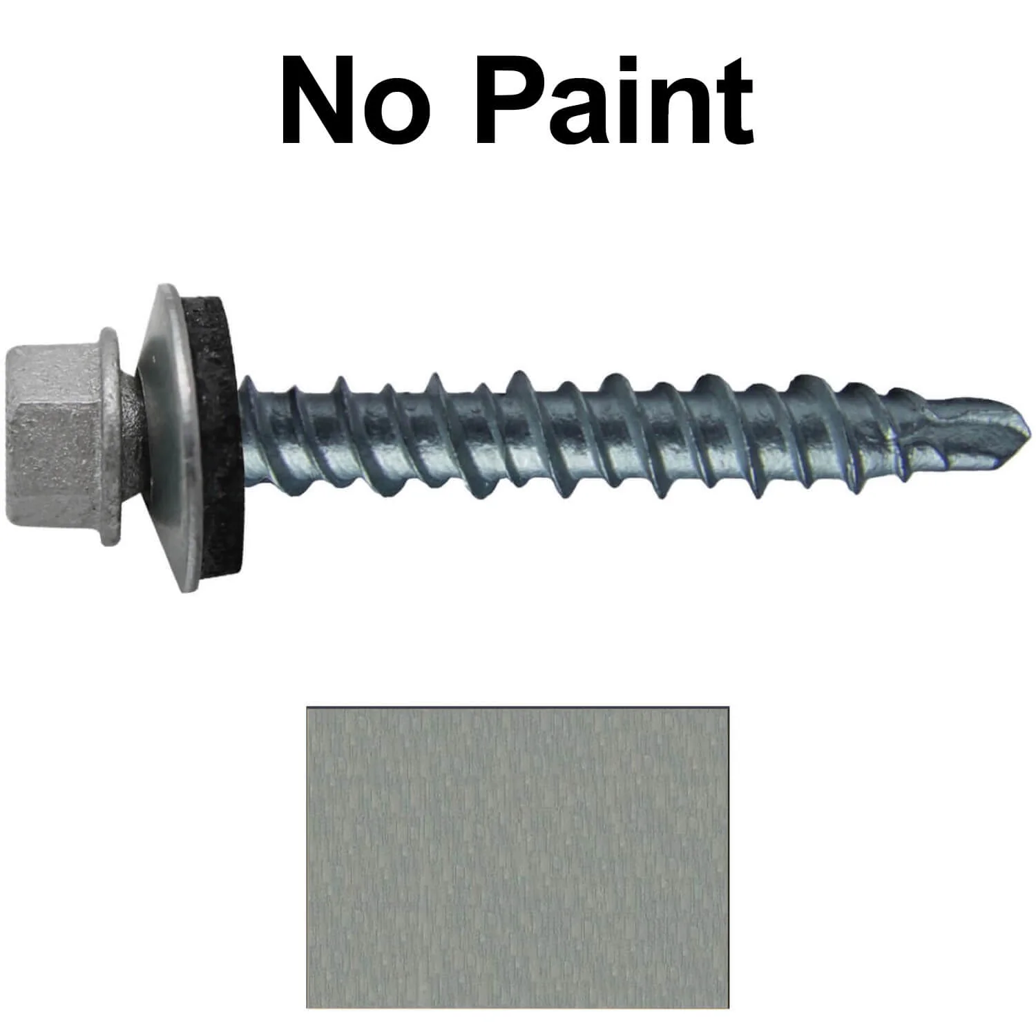 #10 x 1" Mini Driller Sheet Metal Roofing Screw - Hex Washer Head -  Self starting metal to wood siding screws. EPDM washer. Colored head. - Image 15