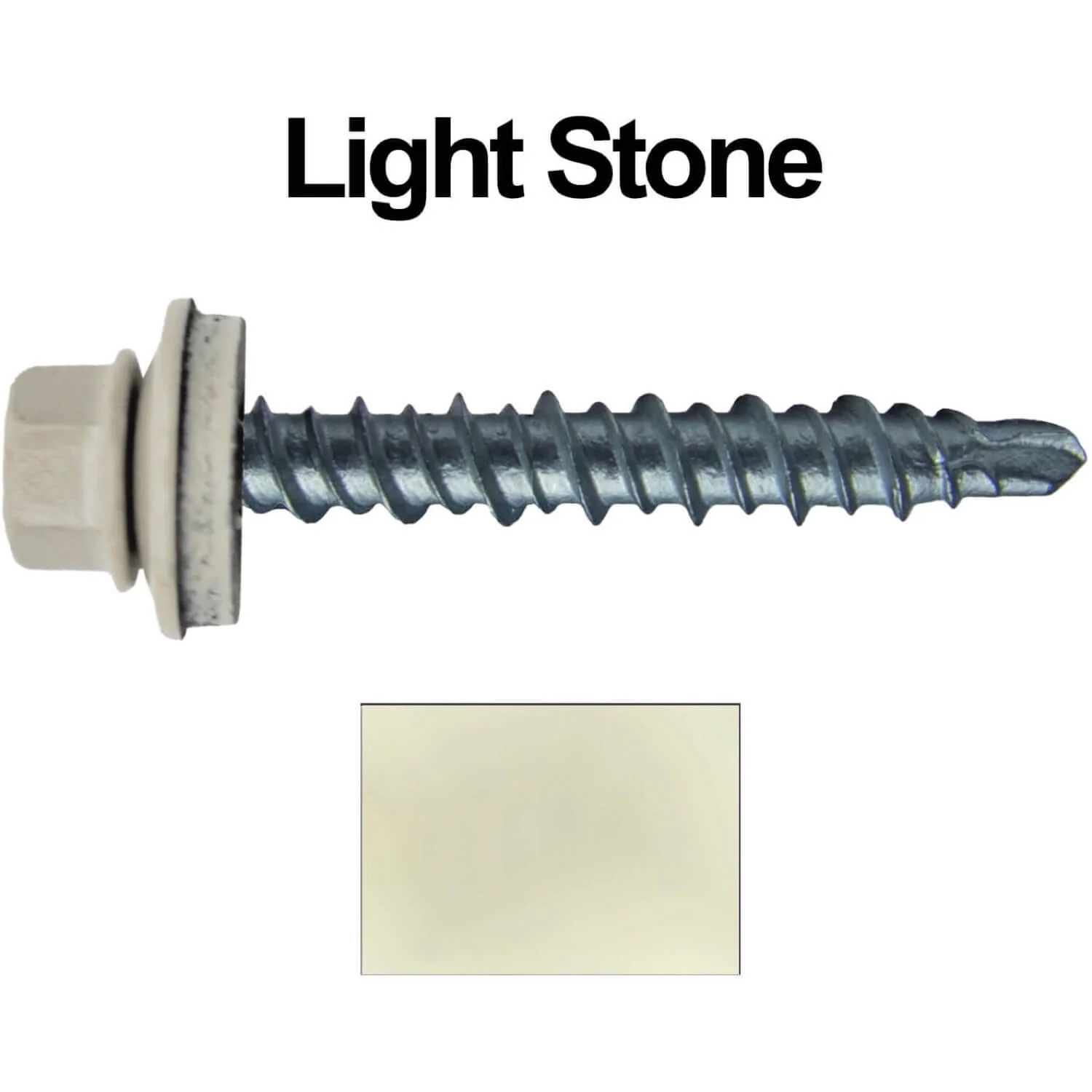 #10 x 1" Mini Driller Sheet Metal Roofing Screw - Hex Washer Head -  Self starting metal to wood siding screws. EPDM washer. Colored head. - Image 38