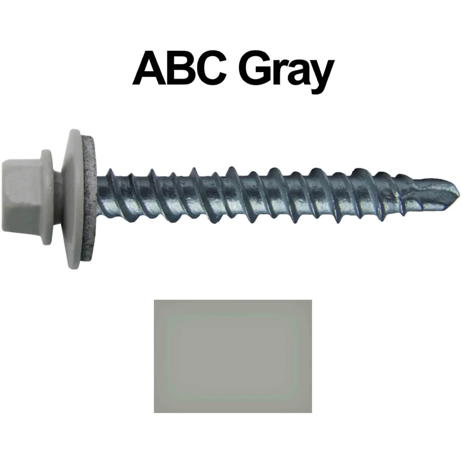 #10 x 1" Mini Driller Sheet Metal Roofing Screw - Hex Washer Head -  Self starting metal to wood siding screws. EPDM washer. Colored head. - Image 46