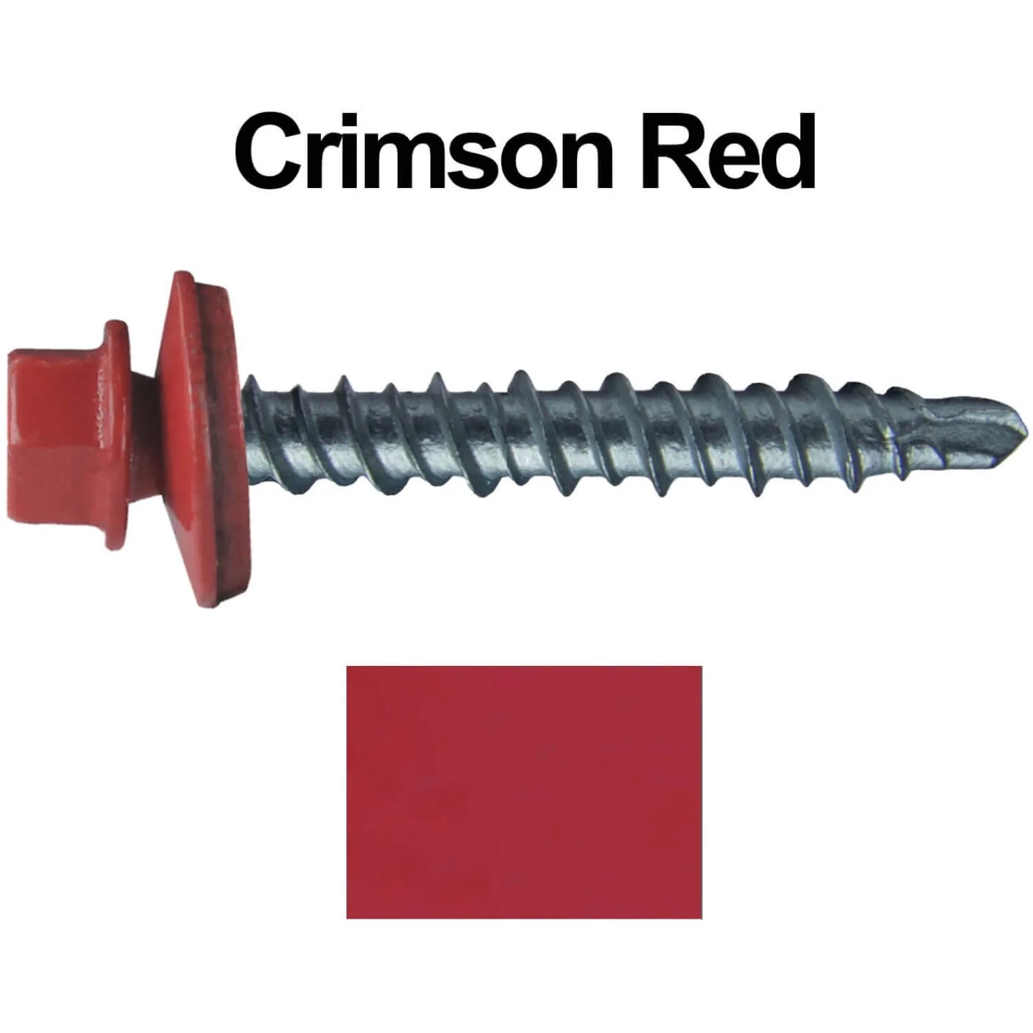 #10 x 1" Mini Driller Sheet Metal Roofing Screw - Hex Washer Head -  Self starting metal to wood siding screws. EPDM washer. Colored head. - Image 72