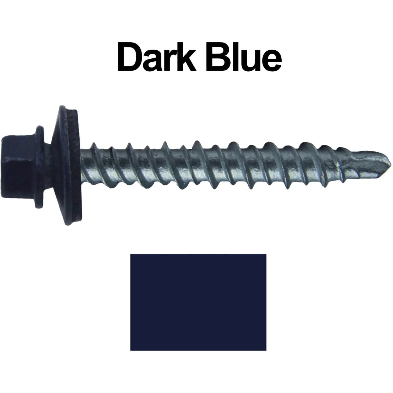 #10 x 1" Mini Driller Sheet Metal Roofing Screw - Hex Washer Head -  Self starting metal to wood siding screws. EPDM washer. Colored head. - Image 74