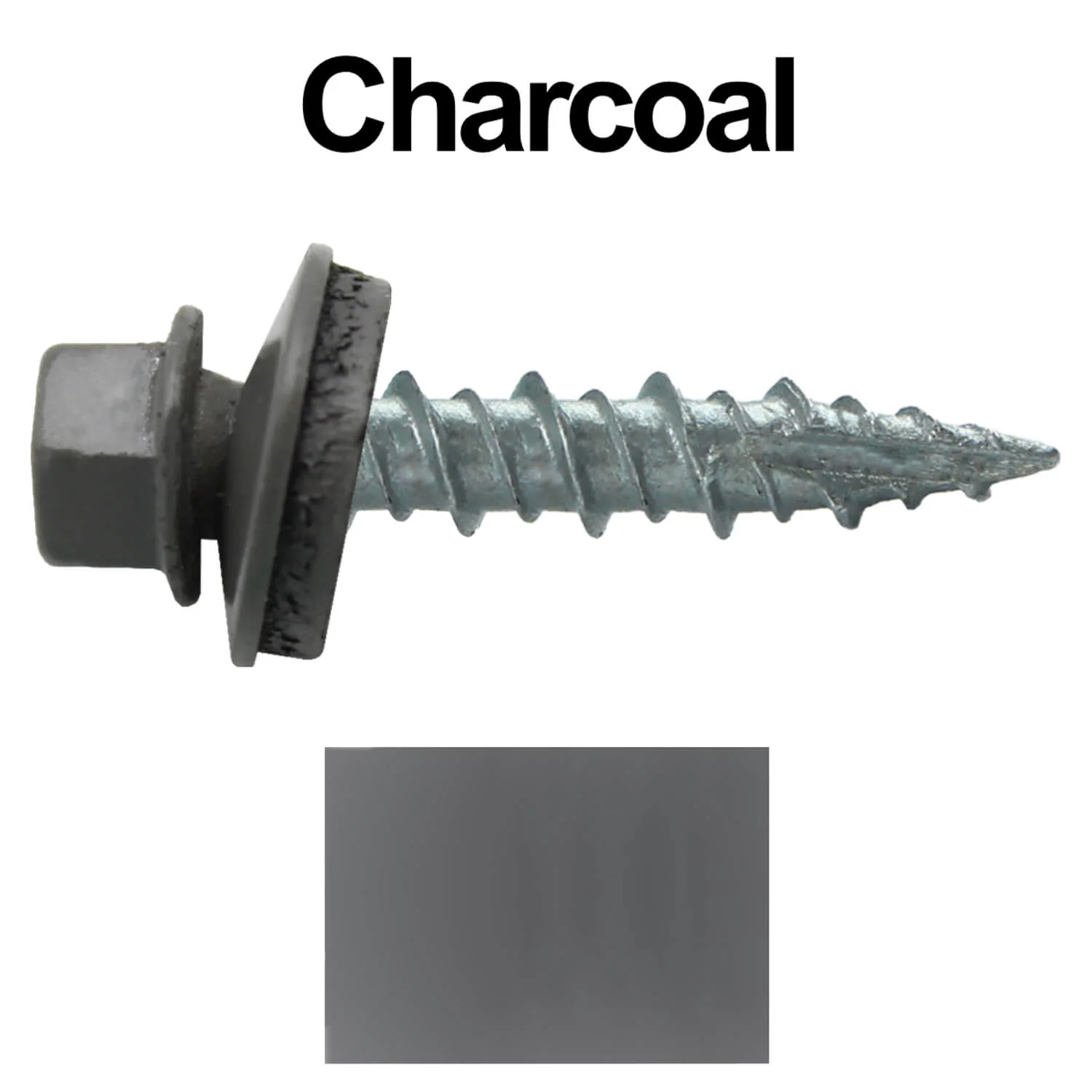 #10 x 1" Metal ROOFING SCREWS - Hex Washer Head - Self starting/self tapping - EPDM washer. Colored head. - Image 10