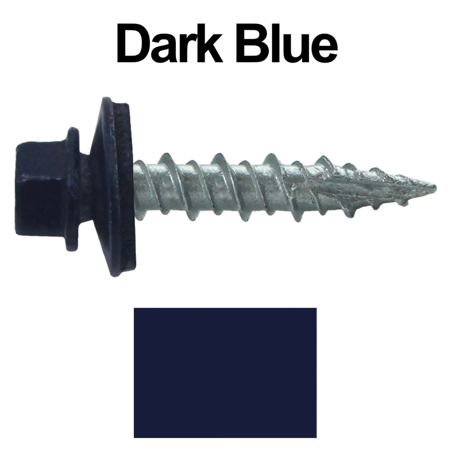 #10 x 1" Metal ROOFING SCREWS - Hex Washer Head - Self starting/self tapping - EPDM washer. Colored head. - Image 17